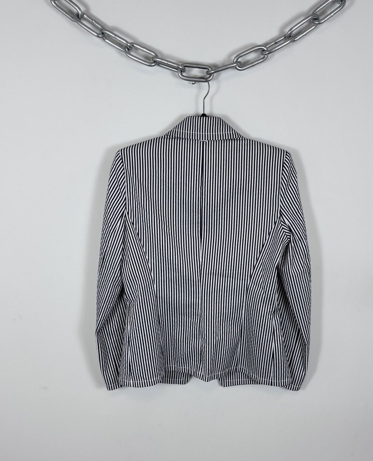 St. John St. John Women’s White/Black Striped Blazer Jacket Size S / US 4 / IT 40 - 17 Thumbnail