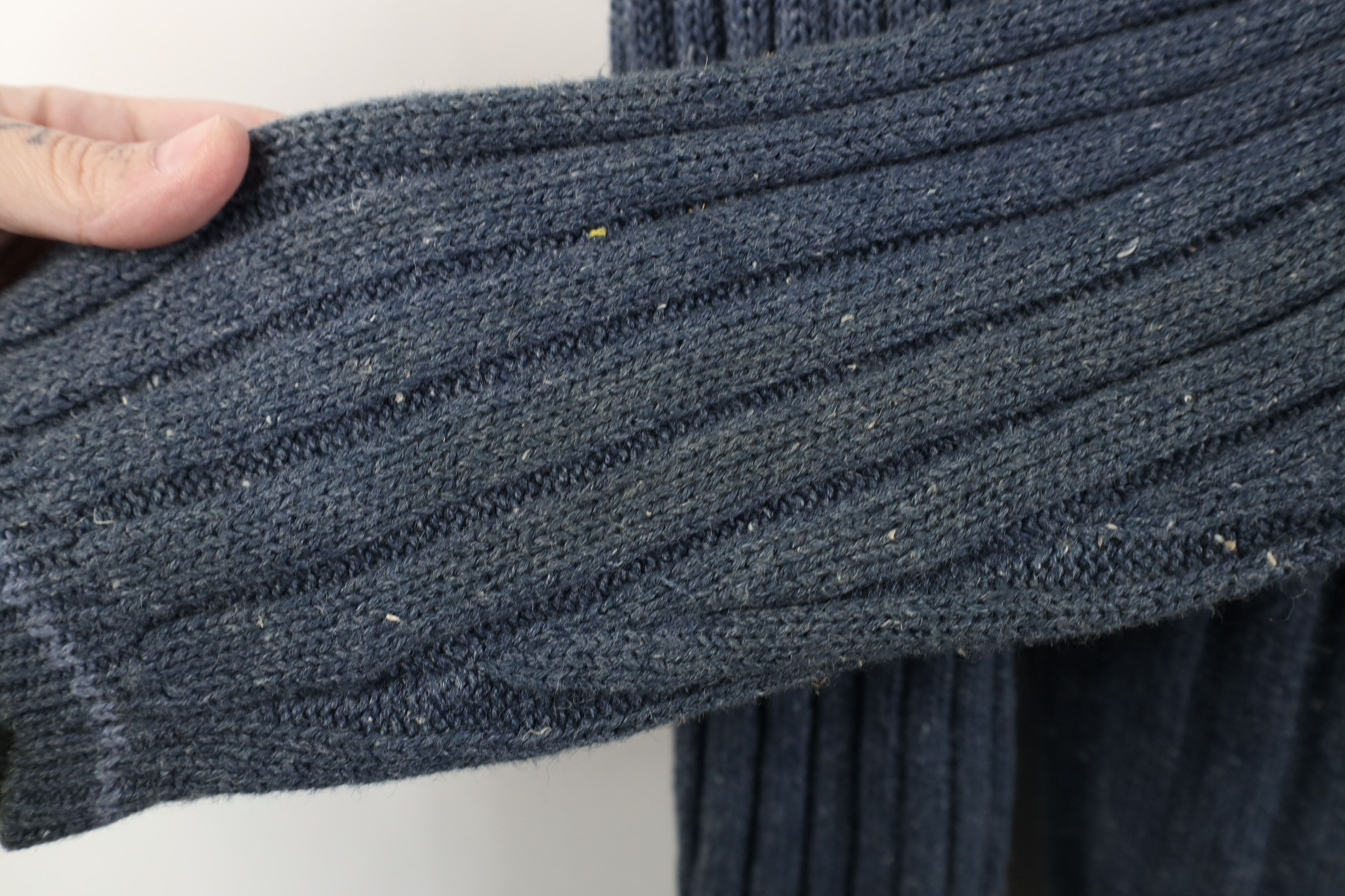 Vintage Vintage 90s Streetwear Ribbed Knit Henley Sweater Blue Size US M / EU 48-50 / 2 - 8 Thumbnail