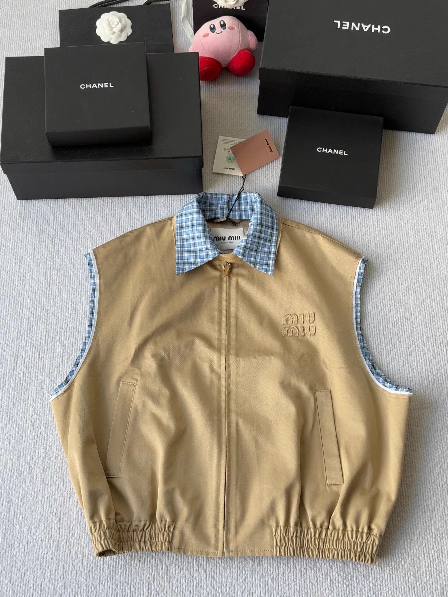 Miu Miu MIU MIU 25ss layered khaki check vest Size XS / US 0-2 / IT 36-38 - 1 Thumbnail