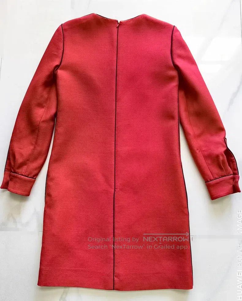 Valentino Valentino A wool silk dress with red trim Size S / US 4 / IT 40 - 6 Thumbnail