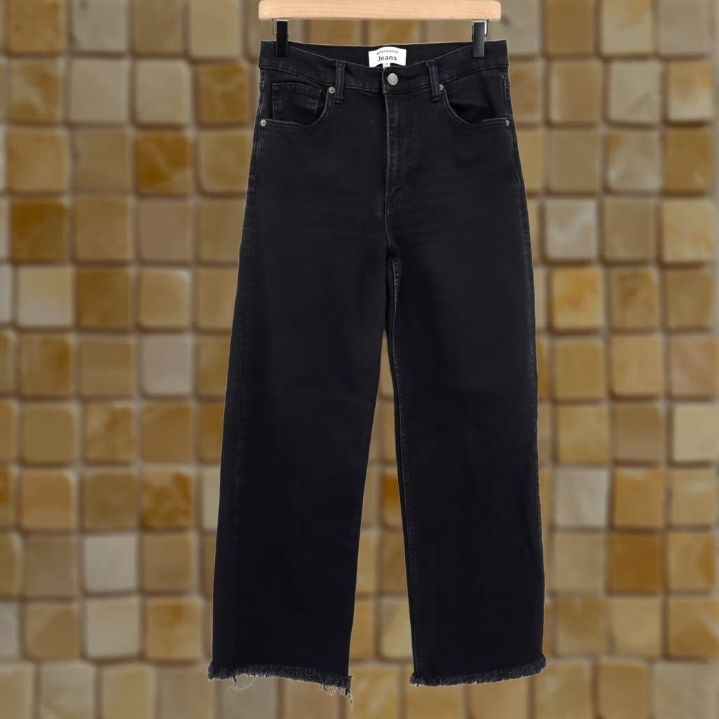 Reformation Reformation Jeans Emma High Rise Wide-Leg Black 29 Women's Regular Denim Cotton Elastane 27" Inseam 5-Pocket Style Pants Size 29" - 1 Thumbnail