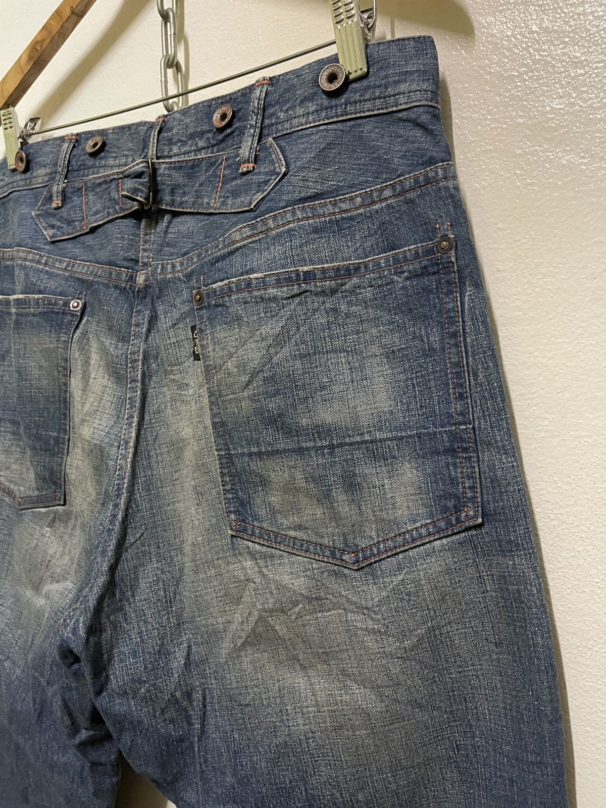Japanese Brand Cootie Productions Buckle Back Jeans Faded Size US 32 / EU 48 - 14 Thumbnail