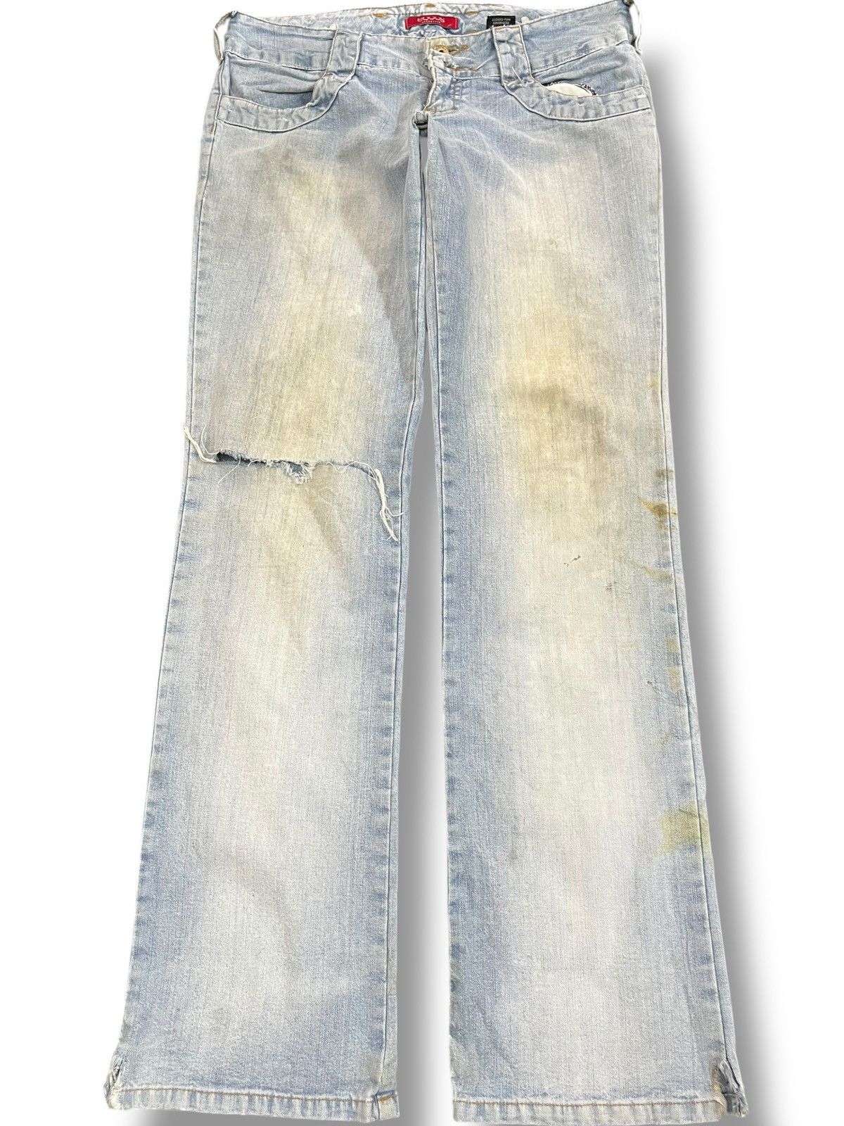 Vintage Vintage Eqoos Faded Buckle Belt Denim Size US 33 - 1 Thumbnail