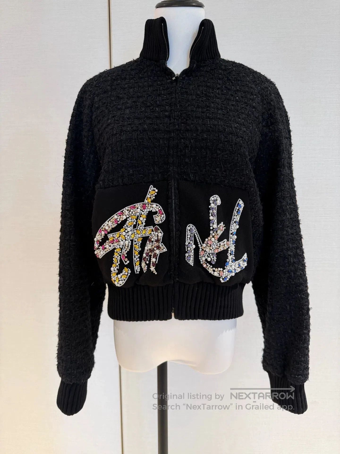 Chanel Chanel 22A Beaded Wool Zip Jacket. Size US S / EU 44-46 / 1 - 1 Thumbnail