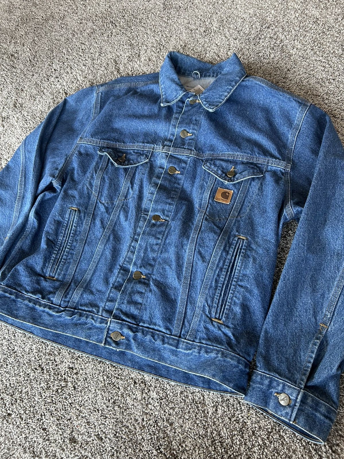 Carhartt Vintage Carhartt Denim Trucker Jacket Size US L / EU 52-54 / 3 - 1 Thumbnail
