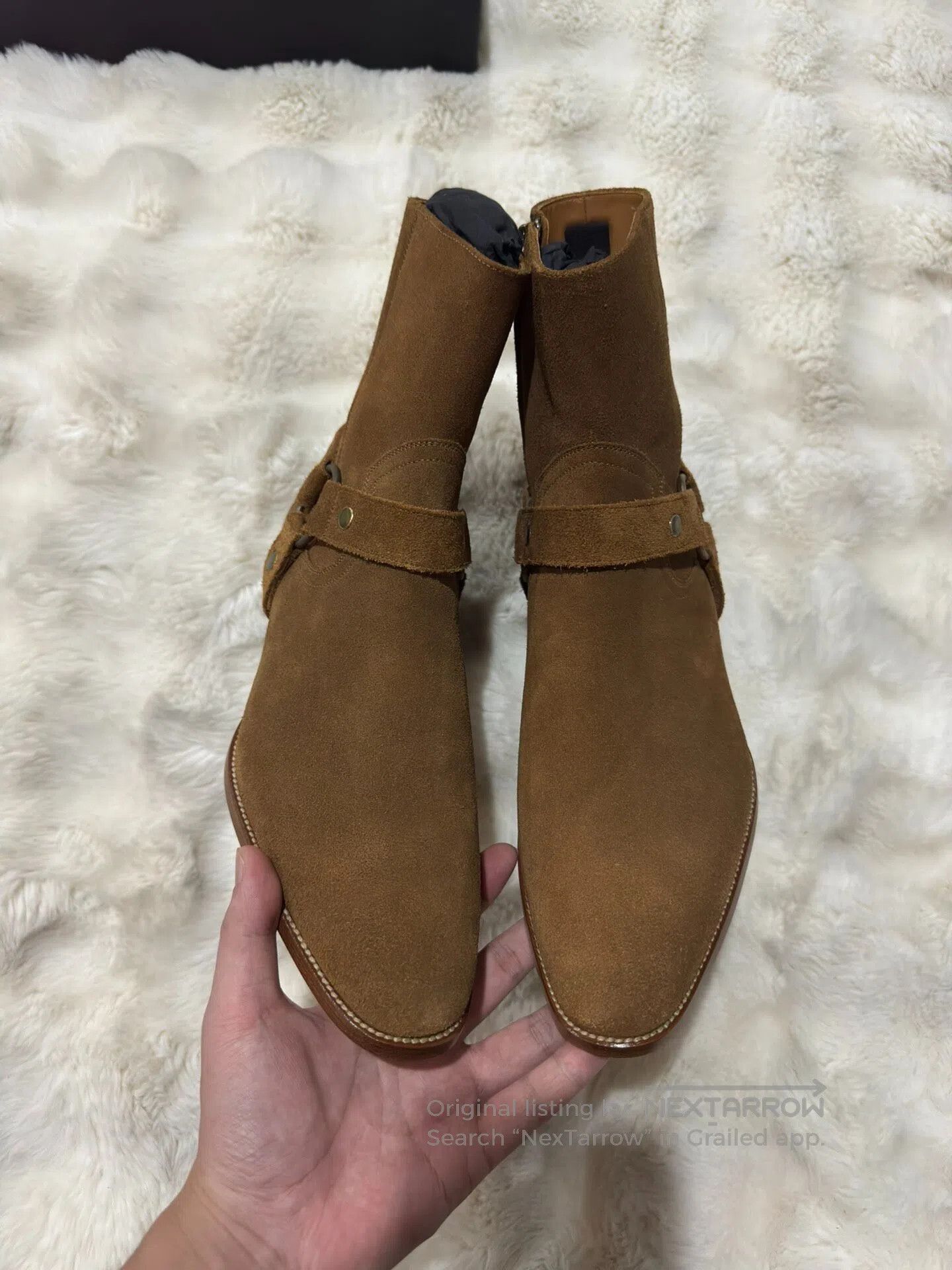 Saint Laurent Paris Saint Laurent Paris Suede Chelsea boots with buckle| Size US 10 / EU 43 - 4 Thumbnail