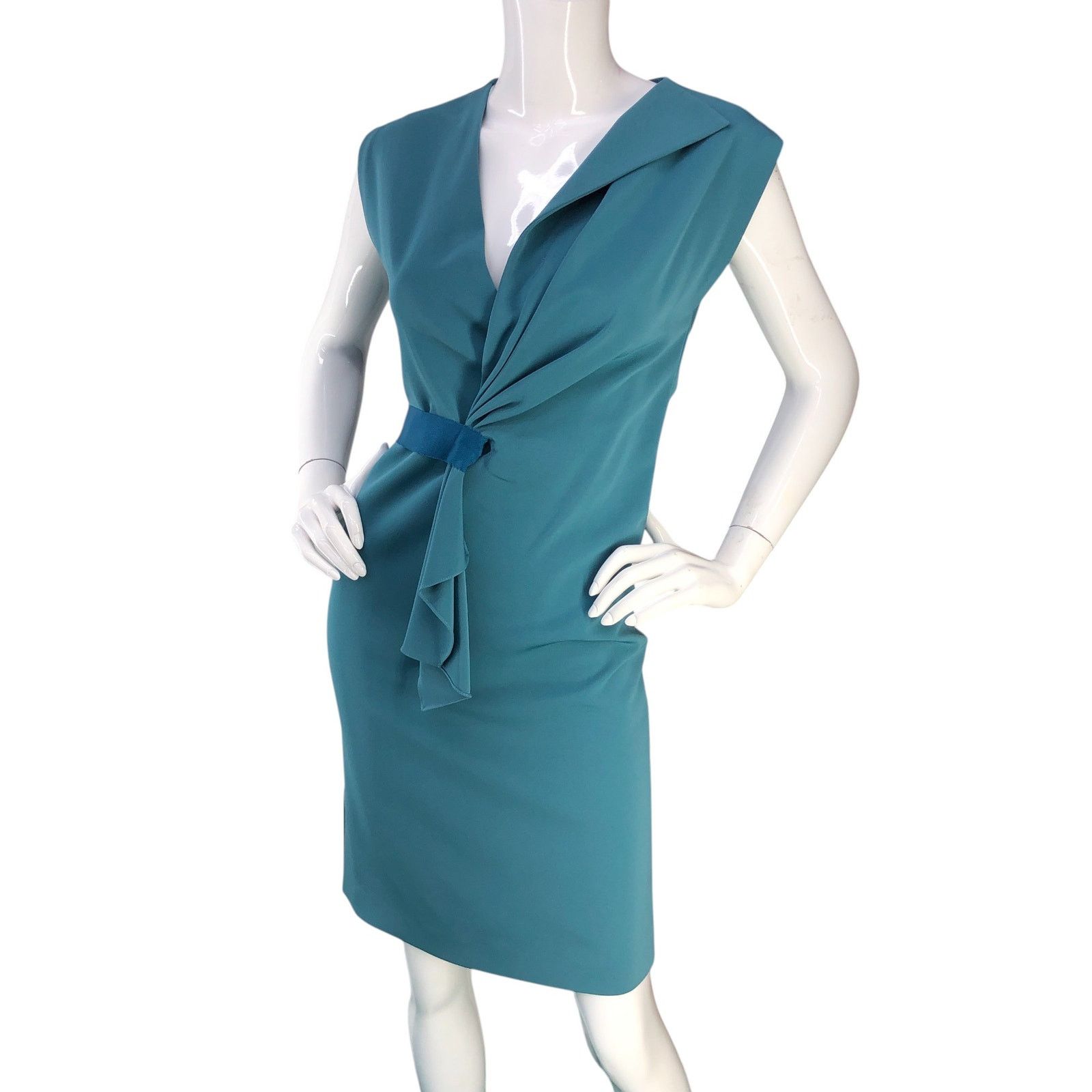 Elie Tahari Elie Tahari Womens Size 0 Dress Dalia Half Wrap Style Teal Size XS / US 0-2 / IT 36-38 - 1 Thumbnail