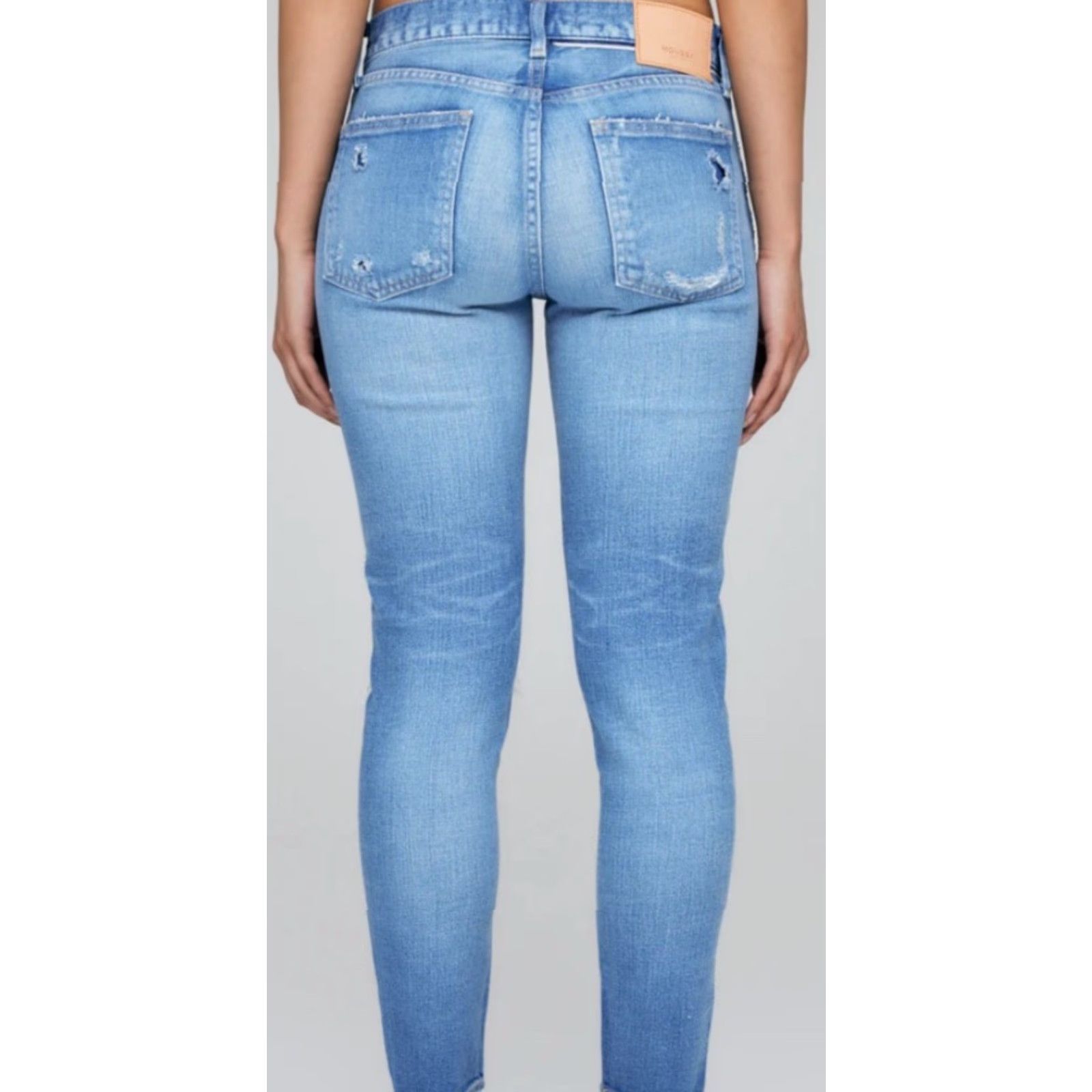 MOUSSY VINTAGE Moussy Lenwood Cropped Skinny Jeans - Jeans - Women - 27 - Blue - Distressed - Made In Japan - 26.5in Inseam - Mid Rise - Stretch Size 27" / US 4 / IT 40 - 2 Thumbnail