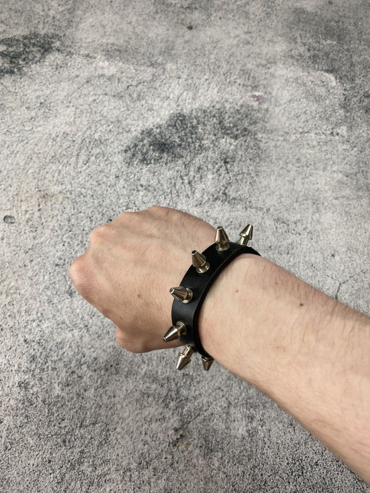 Vintage Punk Goth Spike Bracelet Leather Studded Cuff Alternative Size ONE SIZE - 7 Thumbnail
