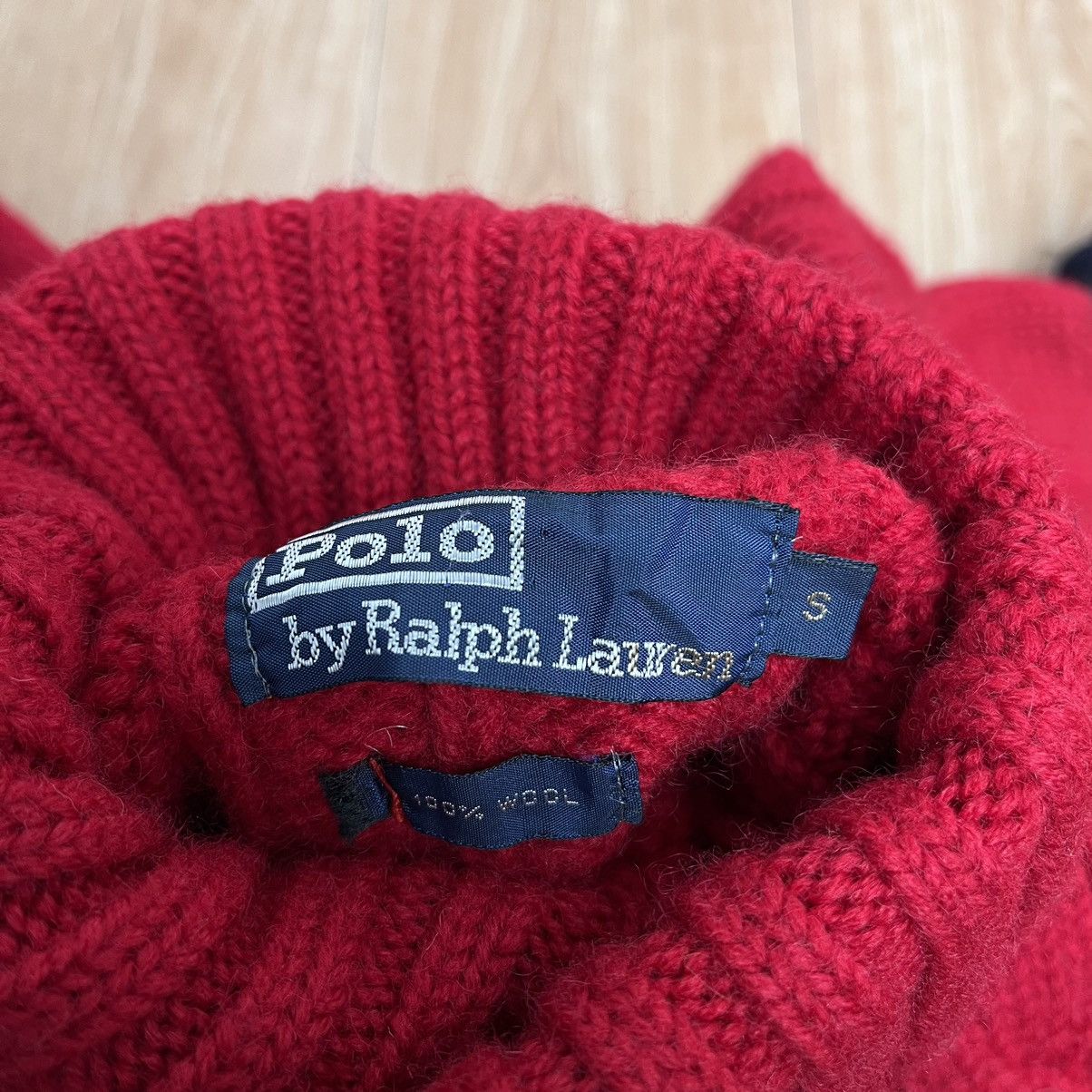 Polo Ralph Lauren × Vintage 🐻 90s Polo Ralph Lauren Turtle Neck Cabler Knitwear WOOL Size US S / EU 44-46 / 1 - 5 Thumbnail