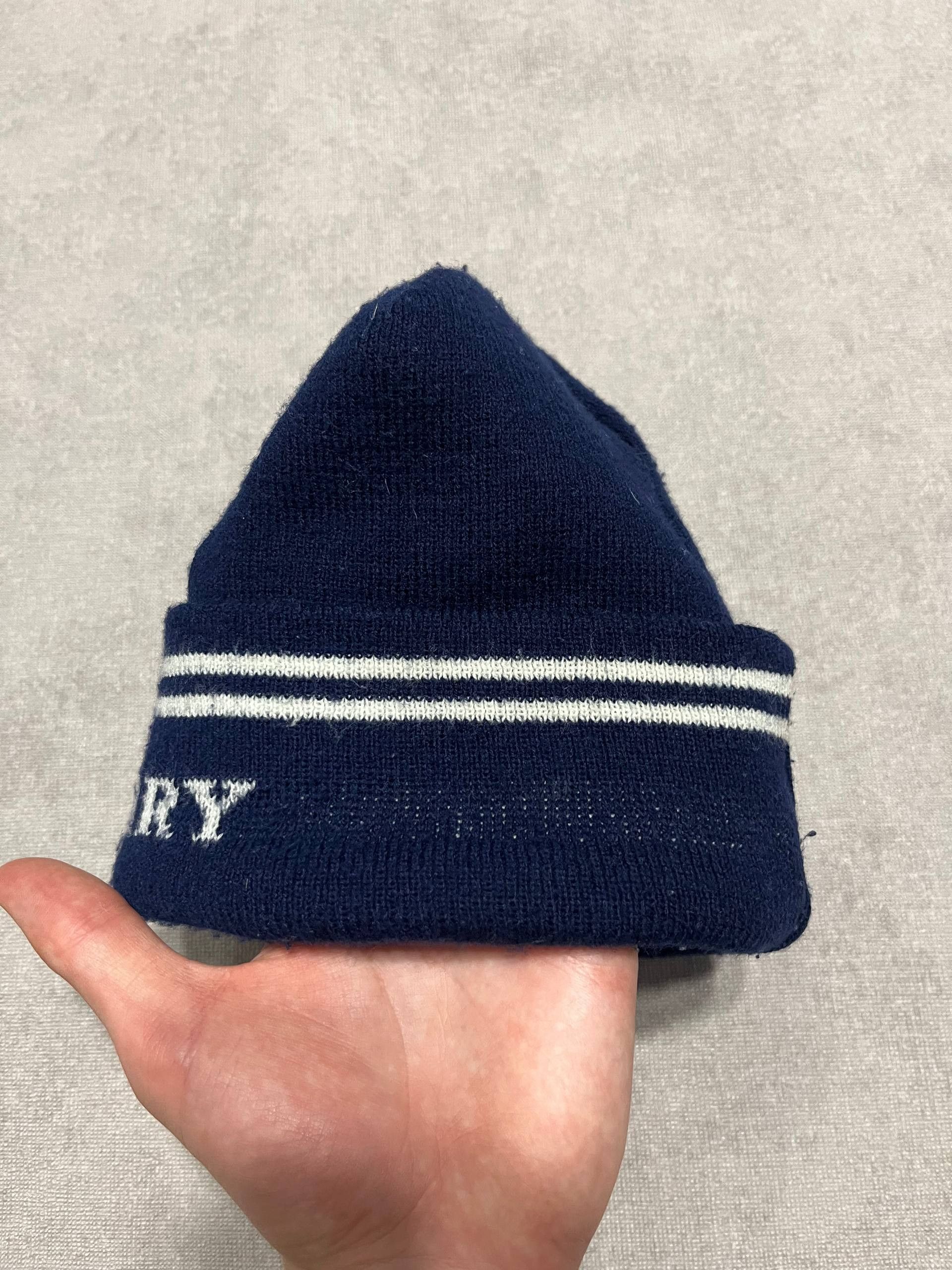 Fred Perry Vintage Fred Perry Men`s Hats Beanie Blue Logo One Size Size ONE SIZE - 5 Thumbnail