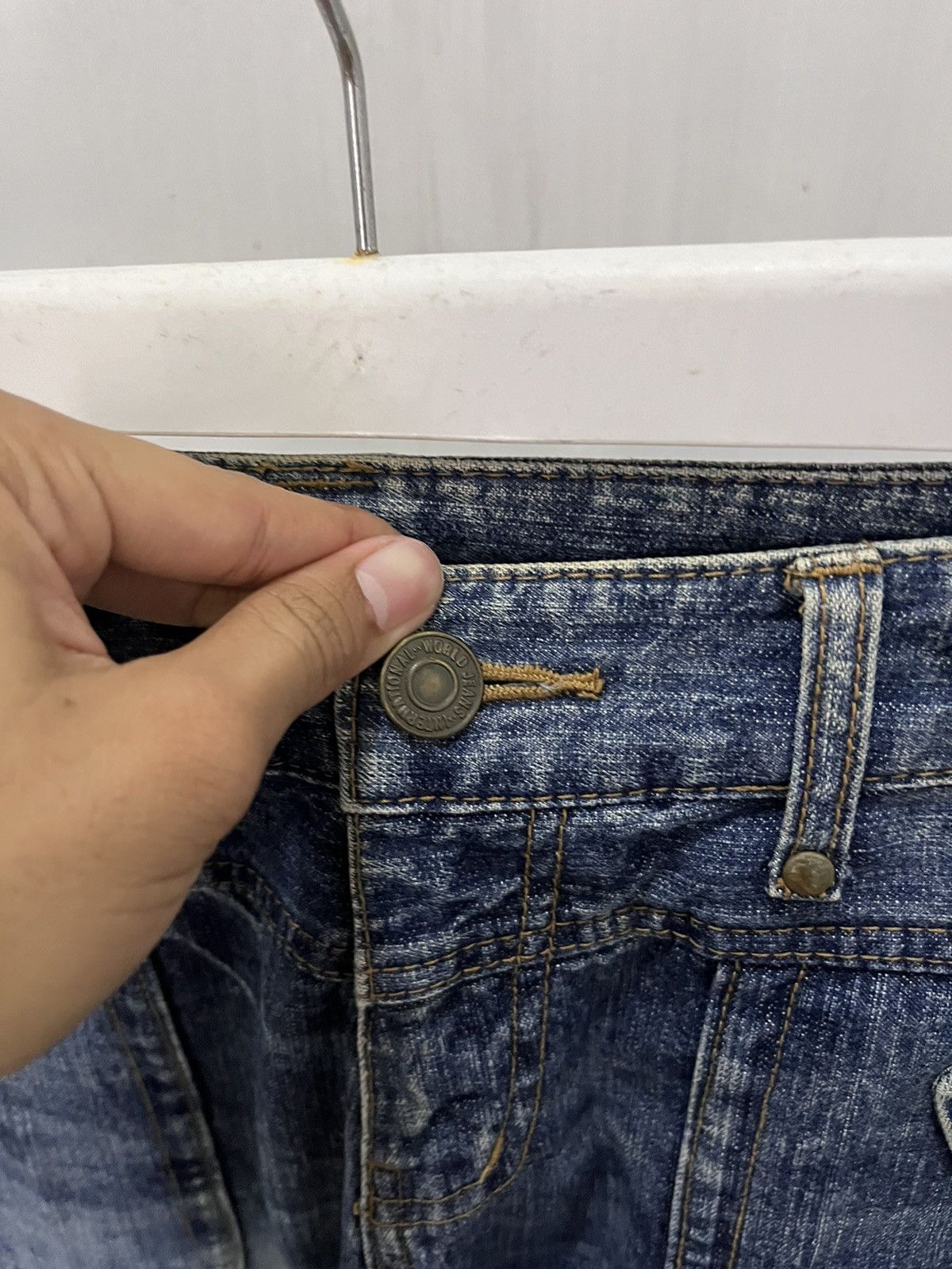 Vintage Vtg Double pocket denim pants W31 Size 31" - 3 Thumbnail