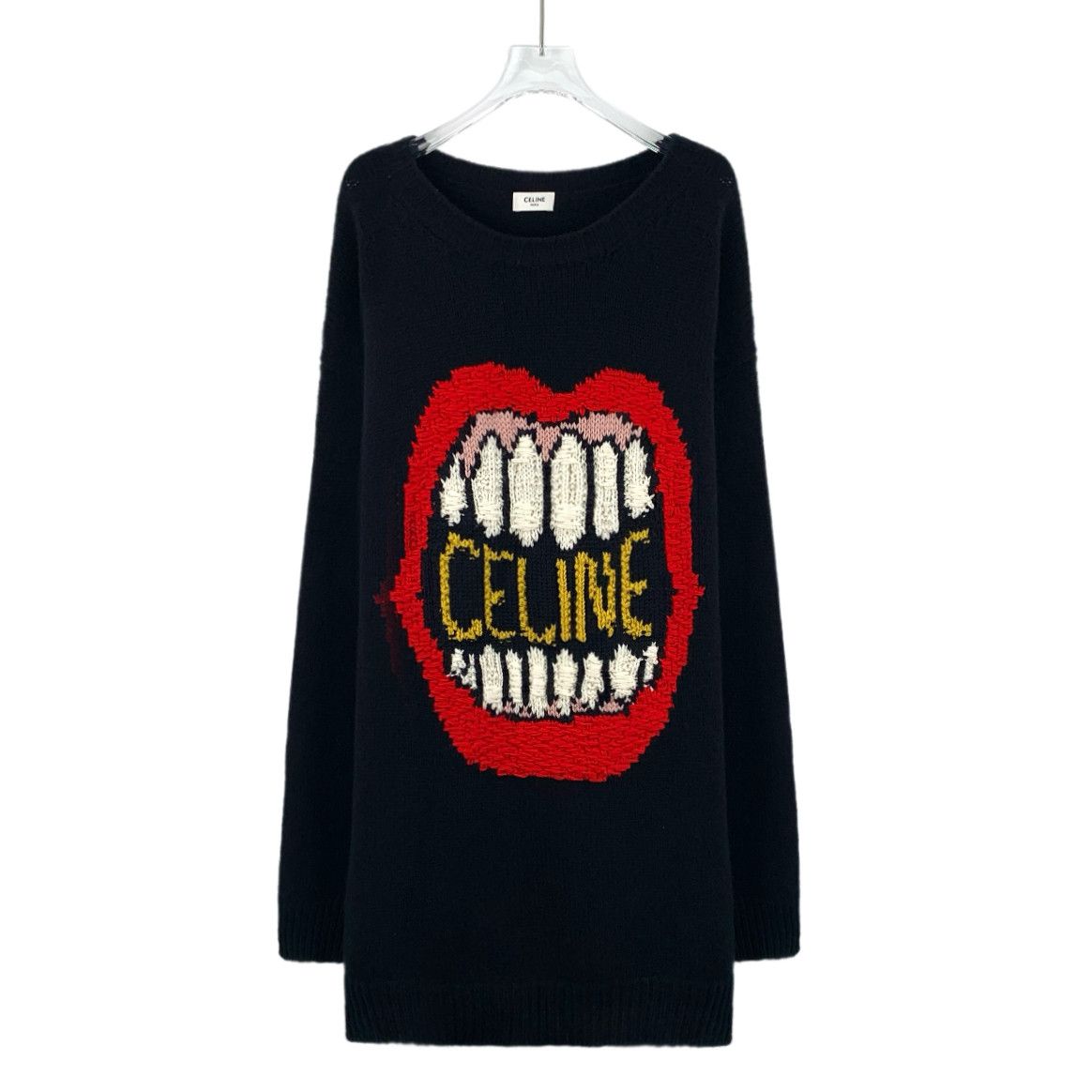 Celine Celine Black Wool Intarsia Sweater (XS) Size XS / US 0-2 / IT 36-38 - 1 Thumbnail