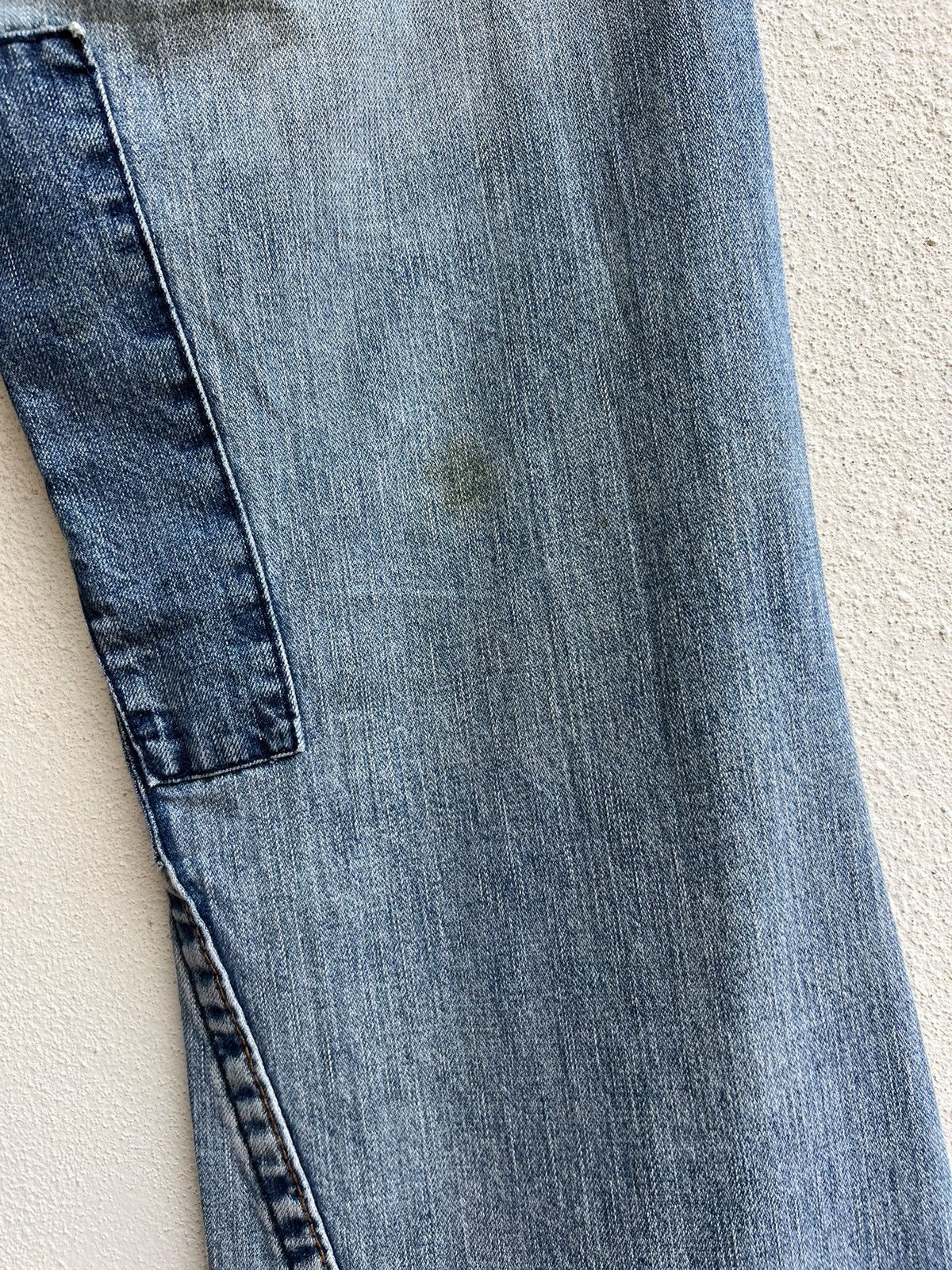 True Religion VTG 00s TR Big Rig Stone&Tint Rips Patchwork Flare Jeans Size US 34 / EU 50 - 19 Thumbnail