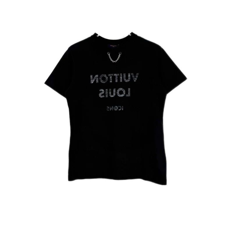 Louis Vuitton Louis Vuitton Black monogrammed chain short sleeves 2505-Ne Size US M / EU 48-50 / 2 - 1 Thumbnail