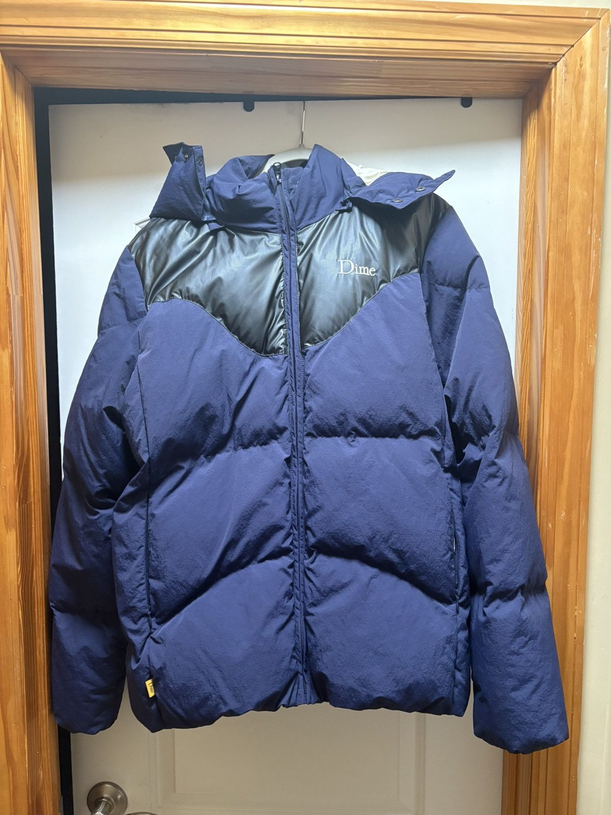 Dime Dime Navy Contrast Puffer Coat Size US L / EU 52-54 / 3 - 2 Thumbnail