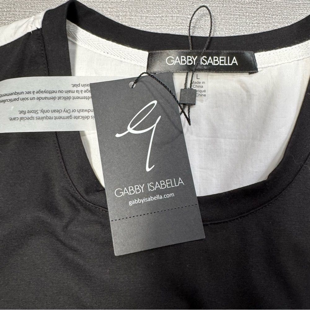 Other NWT New $99 Gabby Isabella Pointelle Flower Cotton Blouse S Size L / US 10 / IT 46 - 6 Thumbnail
