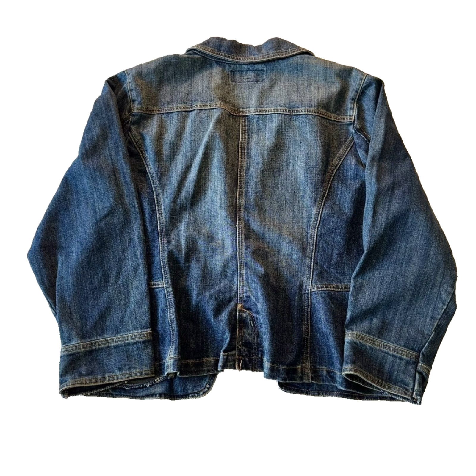 Vintage VINTAGE Mwah Jeans Blazer Jacket Womens 22/24W Plus Blue Denim Western 90s Size 42" / US 20 - 2 Thumbnail
