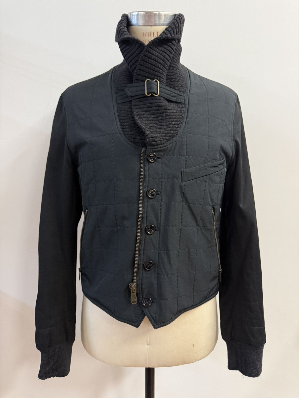 Yves Saint Laurent YSL Quilted Hybrid Bomber Jacket - Slate/Black - Size 54 Size US L / EU 52-54 / 3 - 4 Thumbnail