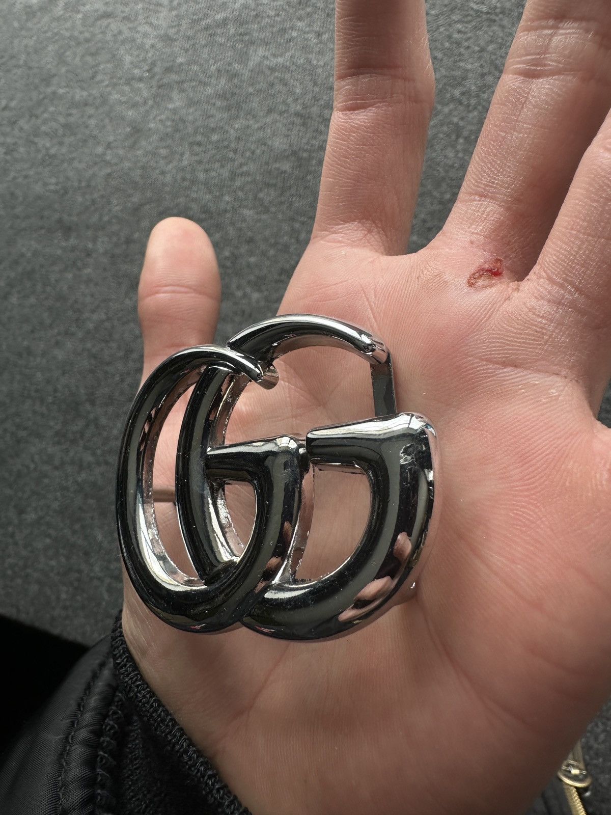 Other RARE🚨 BIG GG DOUBLE G MEN BUCKLE SILVER LOGO ONLY BUCKLE Size ONE SIZE - 3 Thumbnail