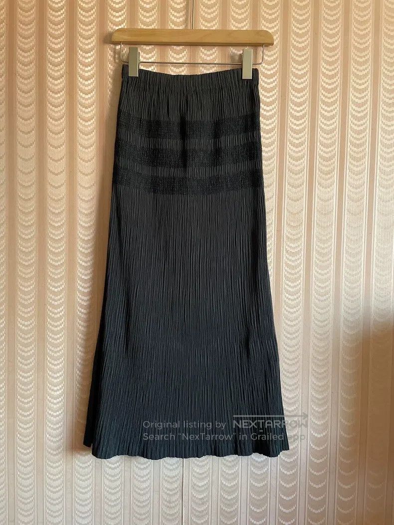 Issey Miyake Issey Miyake size:1 Pleated Black and Gray Toothpick Patte Size 22" - 1 Thumbnail