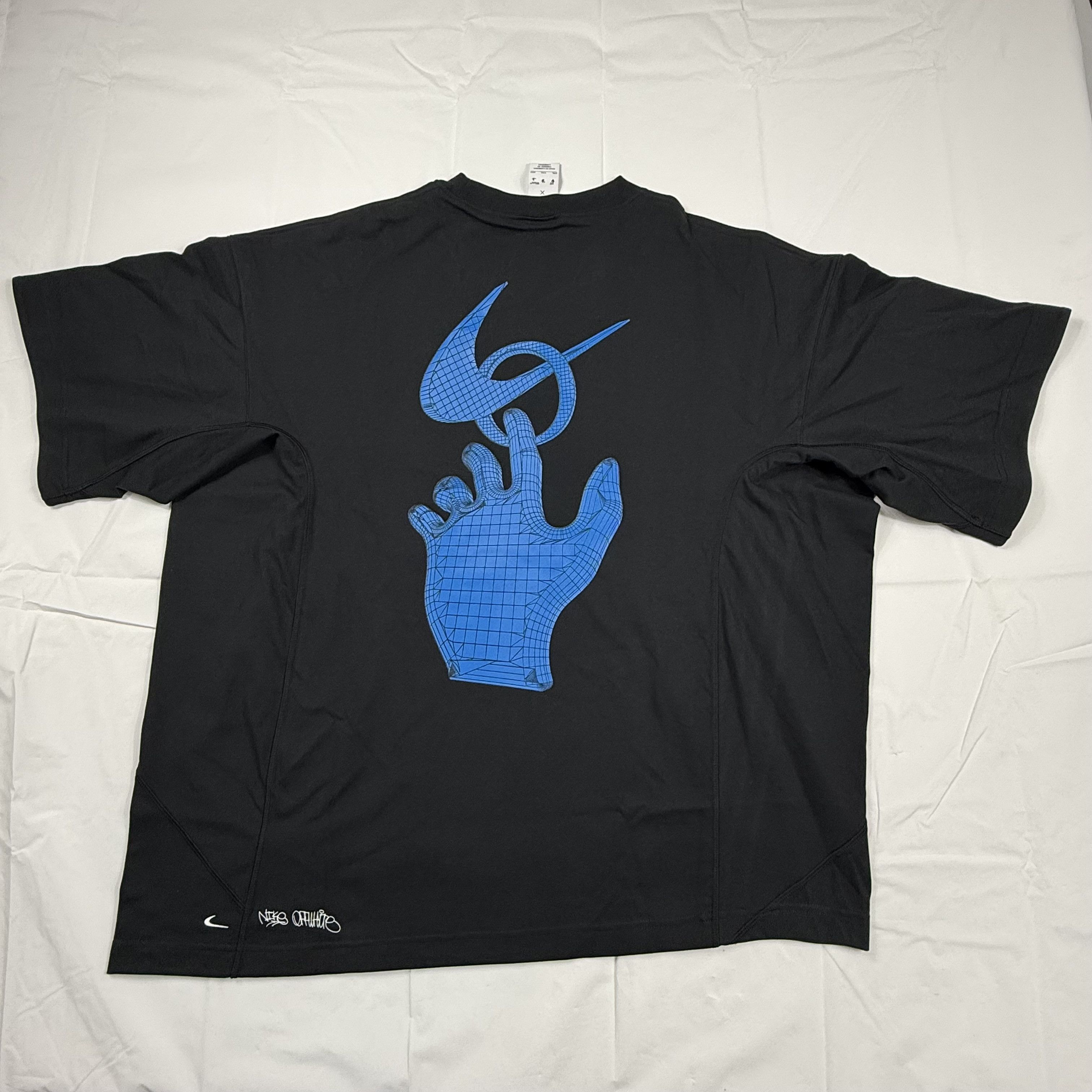 Nike Off-White Black Blue Graphic T-Shirt 2XL Oversized Tee