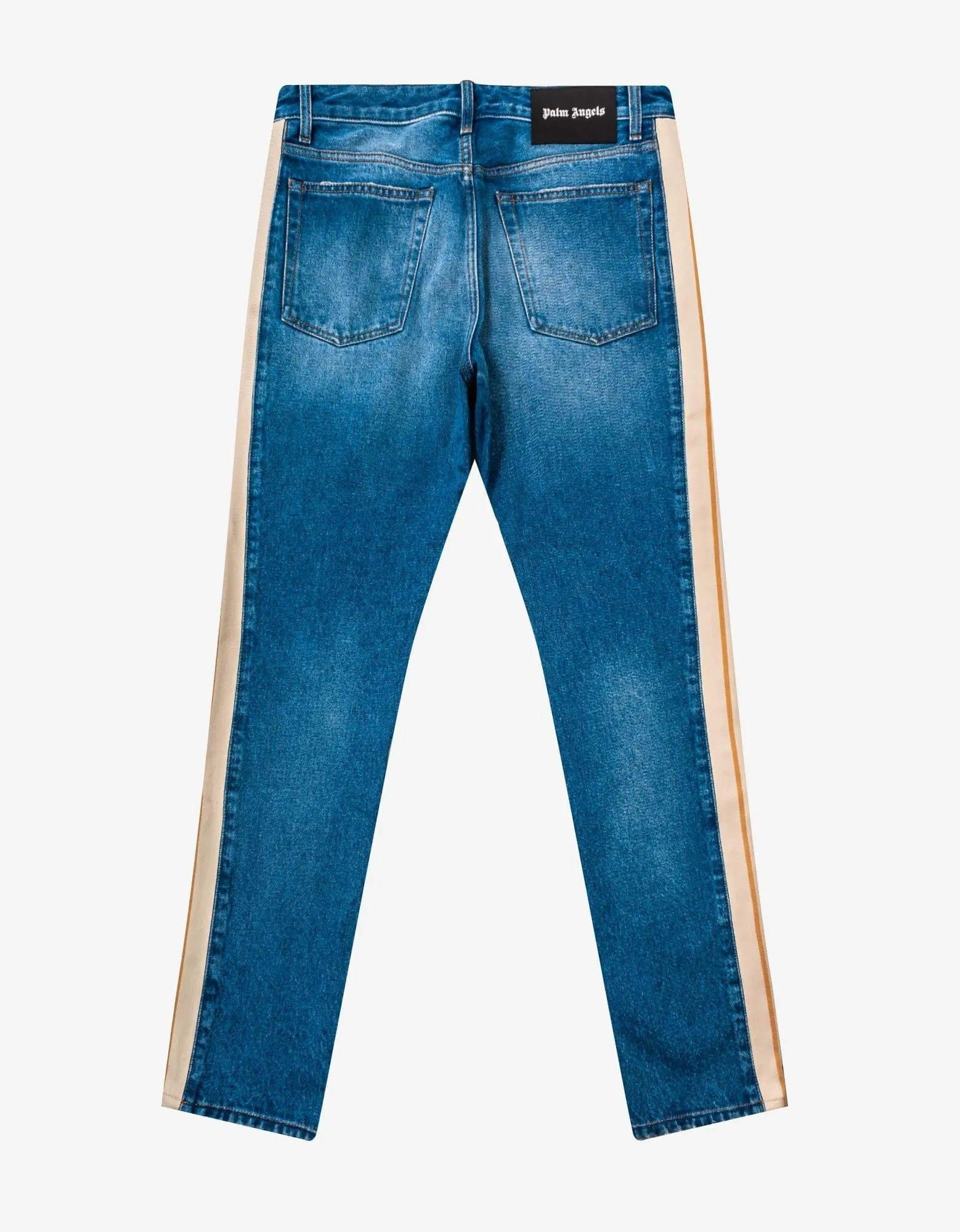 Palm Angels Palm Angels Blue Side-Stripe Jeans Size US 32 / EU 48 - 2 Thumbnail