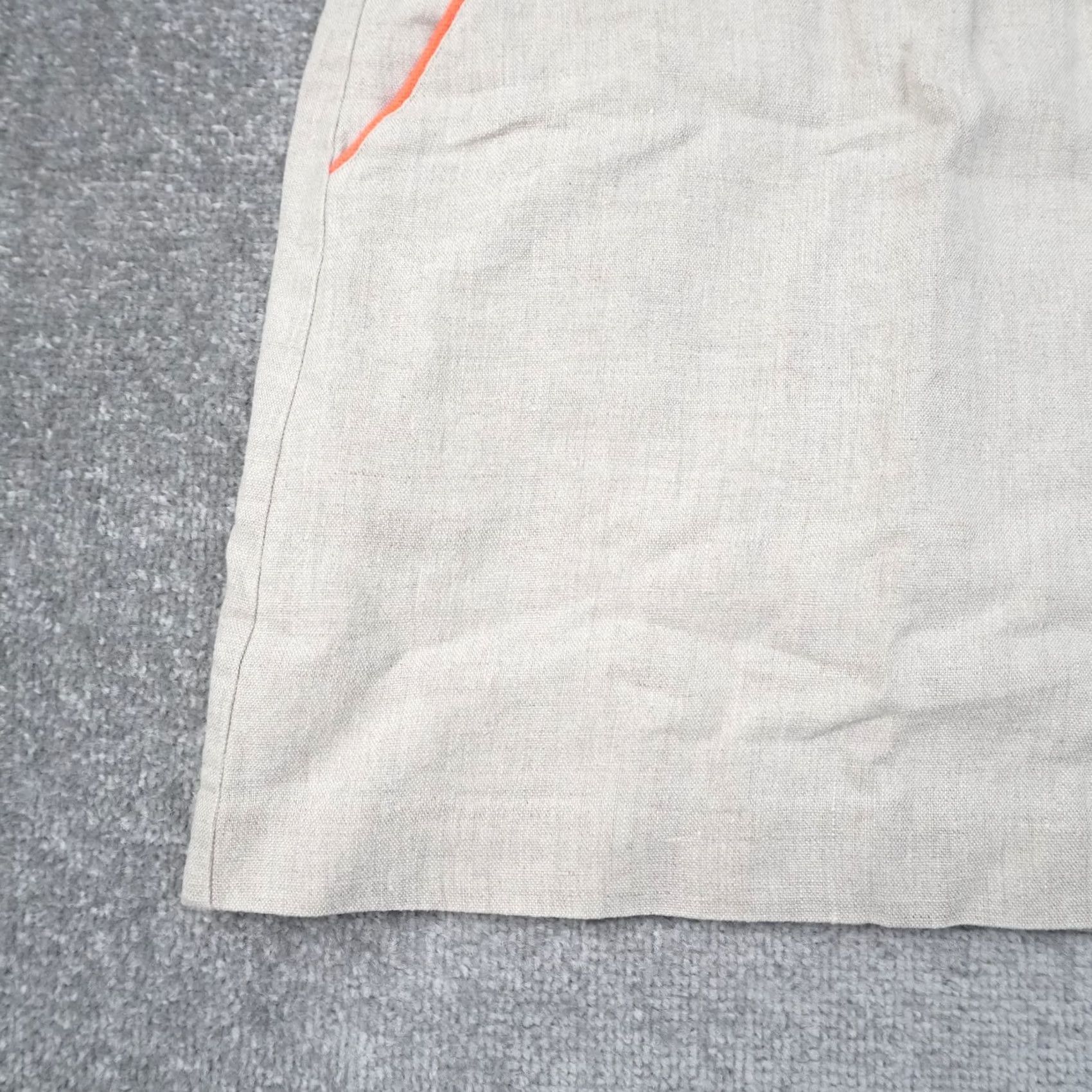 Loft LOFT Beige Linen Knee Length Skirt Size 4 Straight Pencil Casual Neon Trim Womens Size 27" / US 4 / IT 40 - 7 Thumbnail