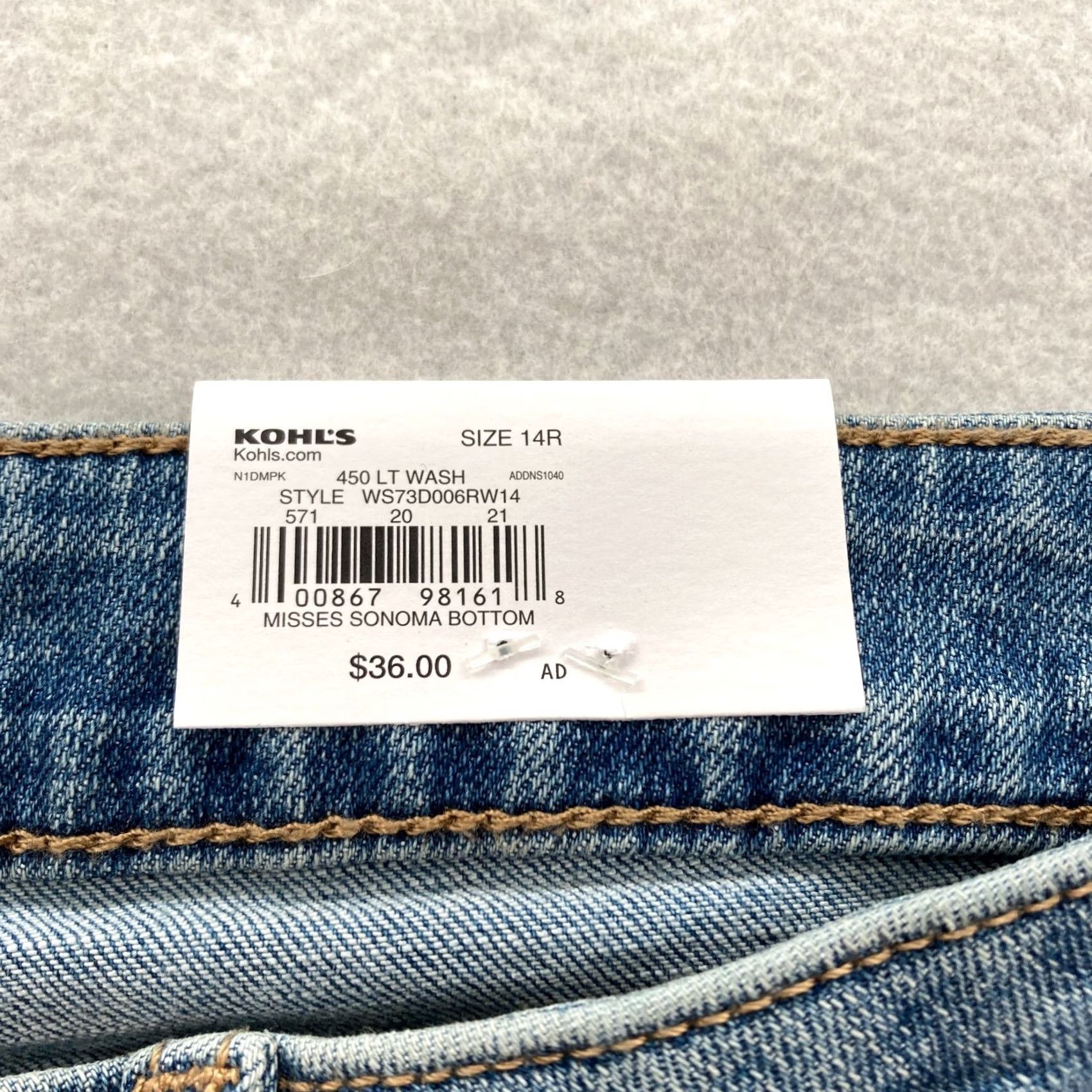 Denime Sonoma Jeans Women's 14 Blue Stretch Denim Distressed Mid Rise Skinny Supersoft Denim Jeans Size 36" / US 14 / IT 50 - 5 Thumbnail