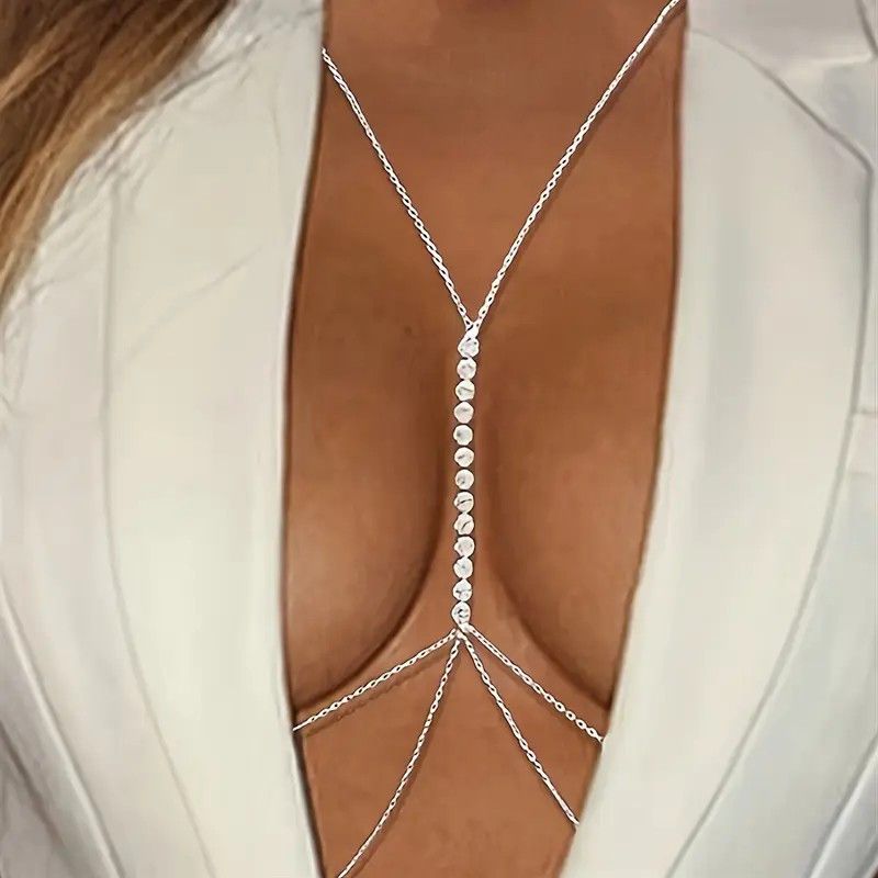 Other Sexy Silver Rhinestone Body Chain Crystal Bikini Jewelry Size ONE SIZE - 1 Thumbnail