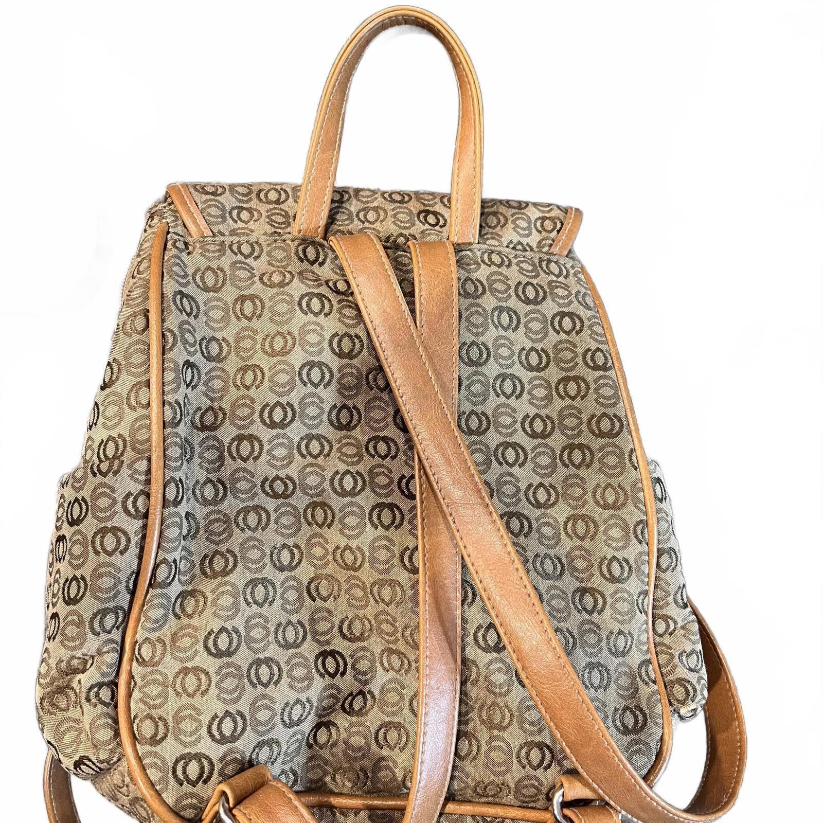 Unknown London Women's Brown Patterned Backpack with Leather Trim Size ONE SIZE - 2 Thumbnail