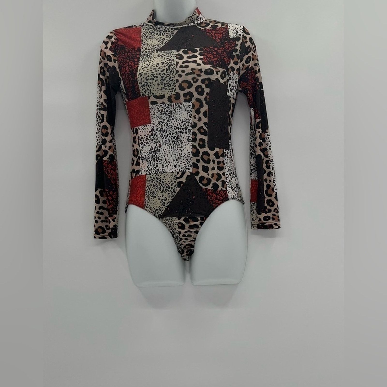 Boohoo BOOHOO Women's Multicolored Animal Print Polyester Bodysuit Size S / US 4 / IT 40 - 1 Thumbnail