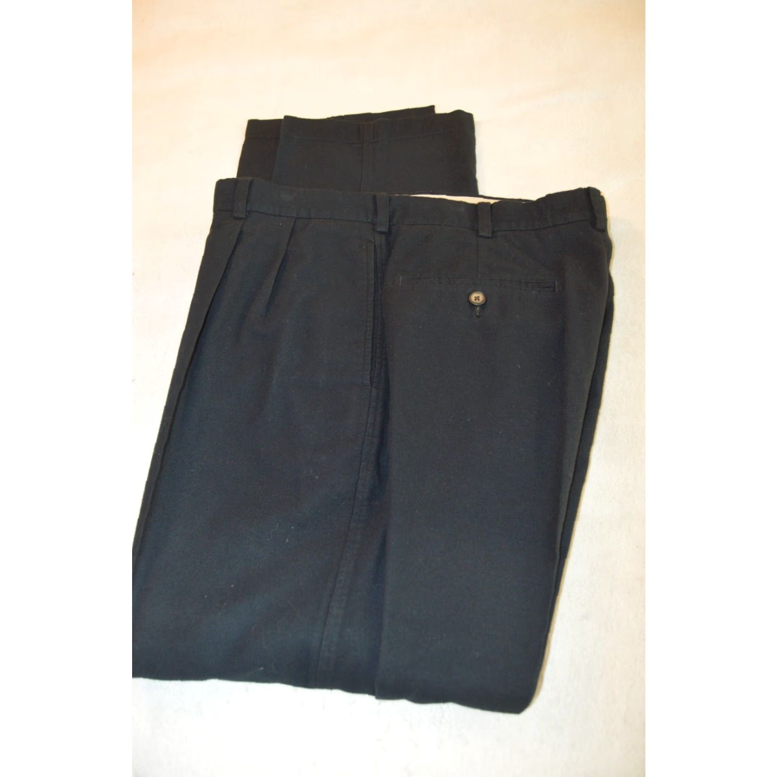 Cremieux Daniel Cremieux Chino Pants Men 36x32 Black Cotton Blend Flannel Button Zip Pockets Relaxed Straight — Vintage No Size US 36 / EU 52 - 3 Thumbnail