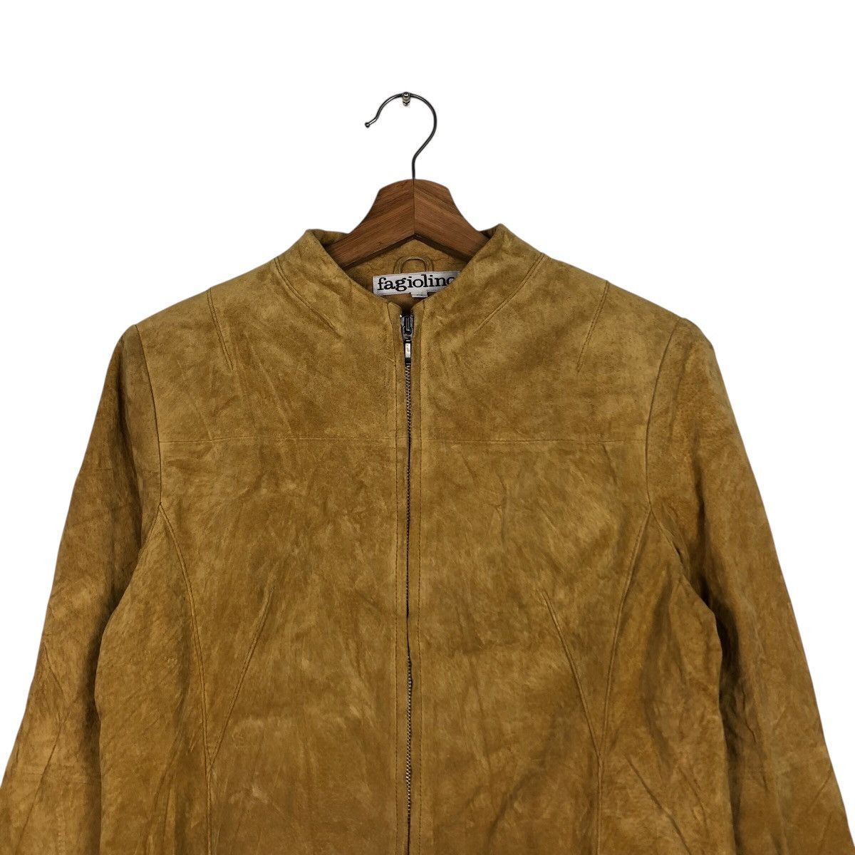 Japanese Brand 📌Cropped Suede Leather Jacket Fagiolino Issey Miyake Size US M / EU 48-50 / 2 - 4 Thumbnail