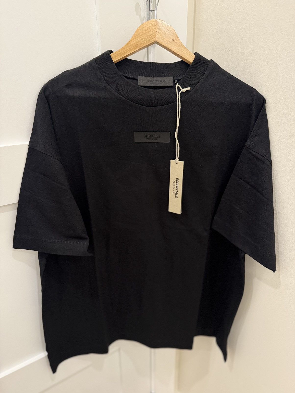 Jet black Essentials crewneck tee (XS)