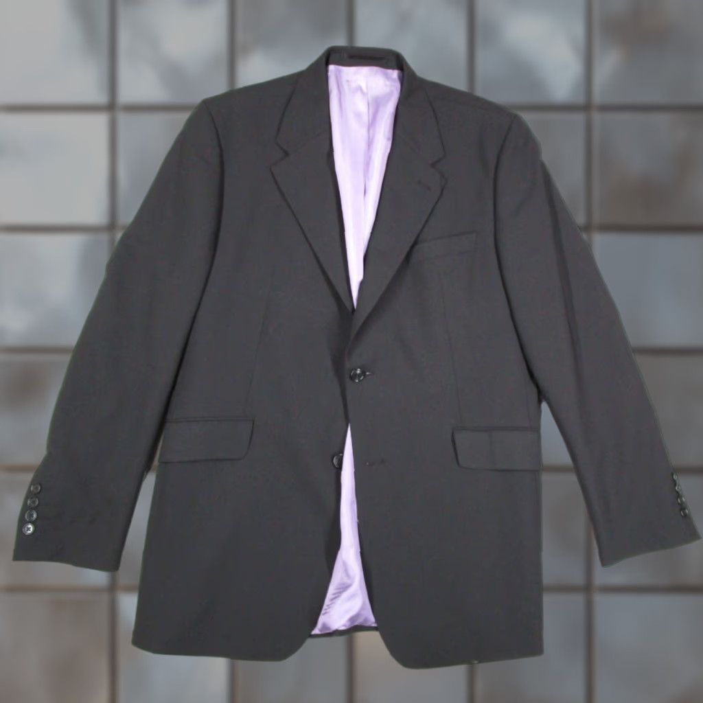 Vintage VINTAGE Fabiani Blazer Men 46 Regular Black Wool 2 Button Single-Breasted Travel Designer Italian City Preppy Modern Mens Size 46R - 1 Thumbnail