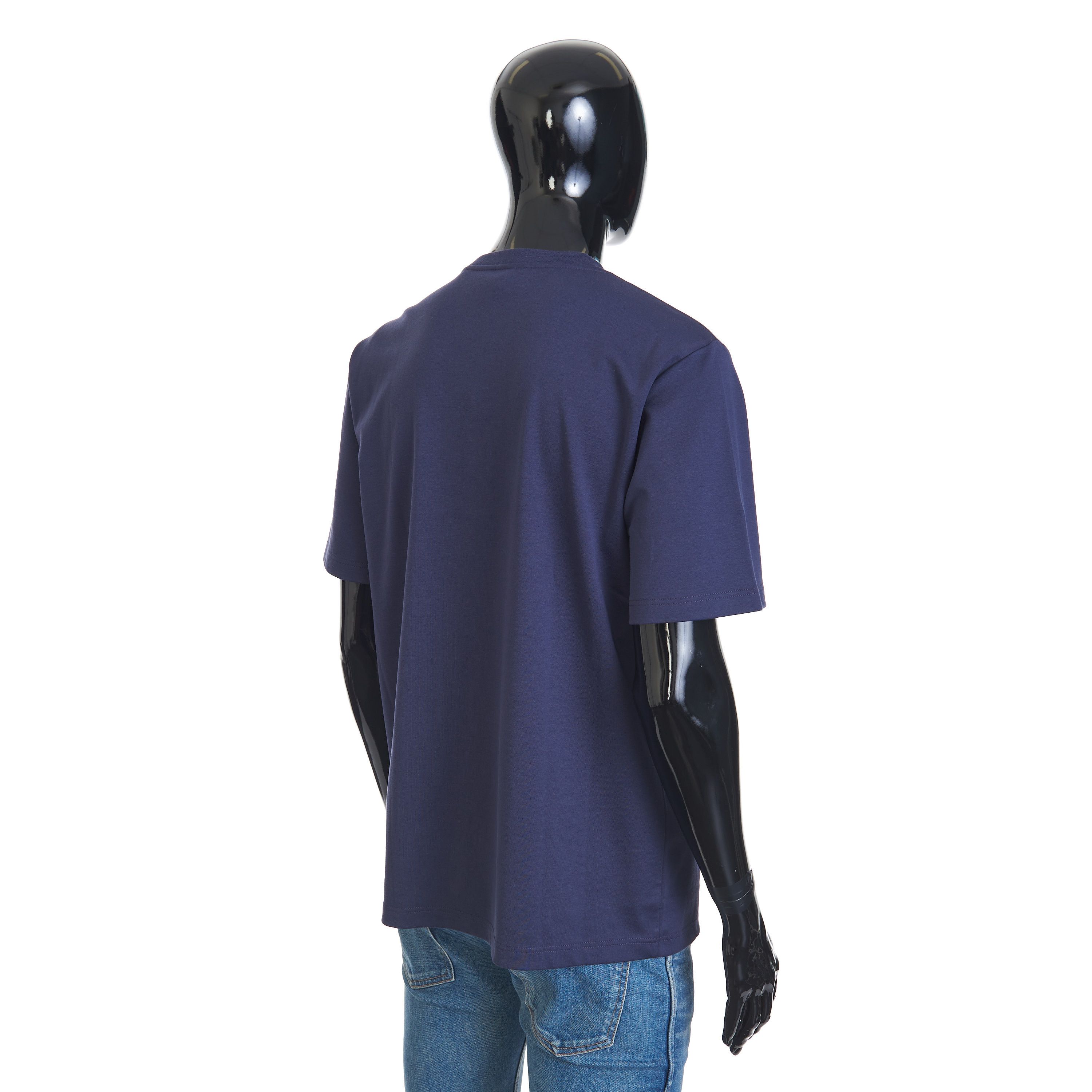 Berluti Oversized Logo Embroidery T-Shirt In Ink Blue Cotton Size US M / EU 48-50 / 2 - 6 Thumbnail