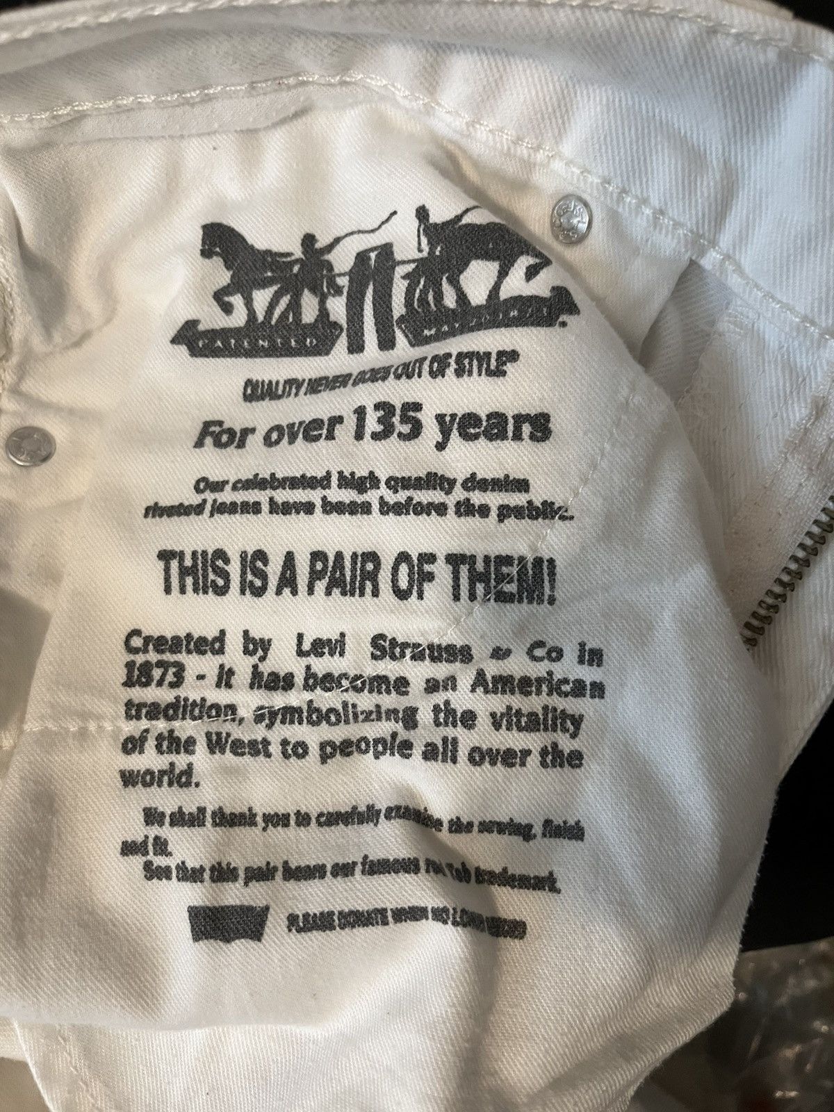 Levi's Vintage Clothing Y2K Vintage Levi’s 511 White Skinny Jeans Size US 33 - 2 Thumbnail