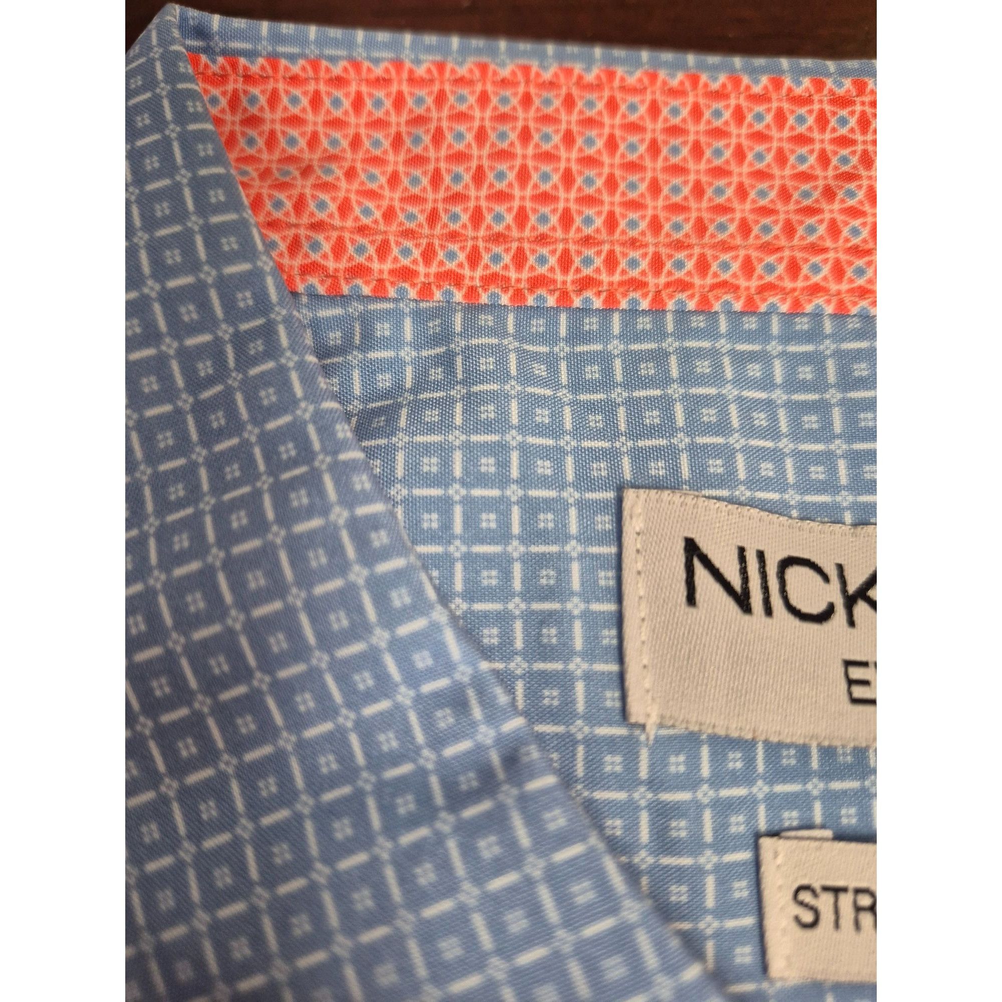 Other Nick Graham Mens XL Performance Stretch Sport Shirt Blue Pat Size US XL / EU 56 / 4 - 3 Thumbnail
