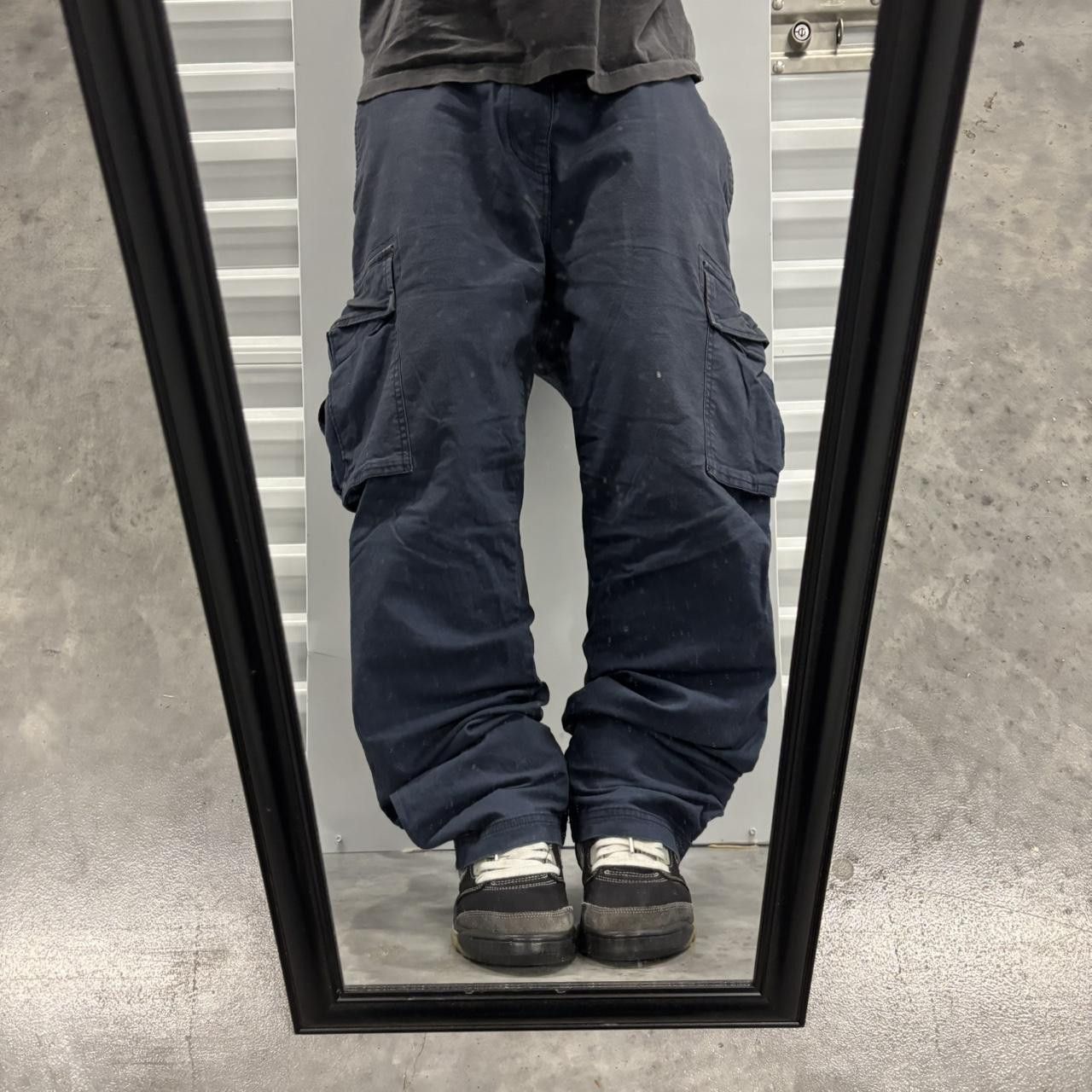 Japanese Brand × Vintage Crazy Vintage Y2K/2000s Navy Blue Streetwear Skater Cargo Pants! Size US 38 / EU 54 - 1 Thumbnail