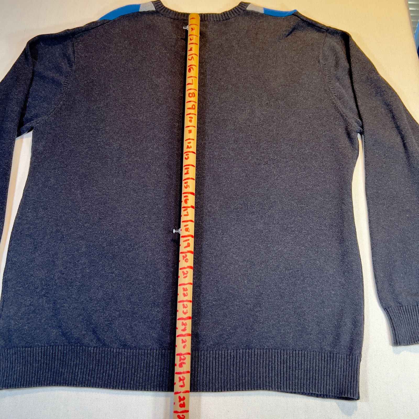 Gant Gant Vintage Made in Hong Kong Blue Argyle V-Neck Sweater Size US XXL / EU 58 / 5 - 8 Thumbnail