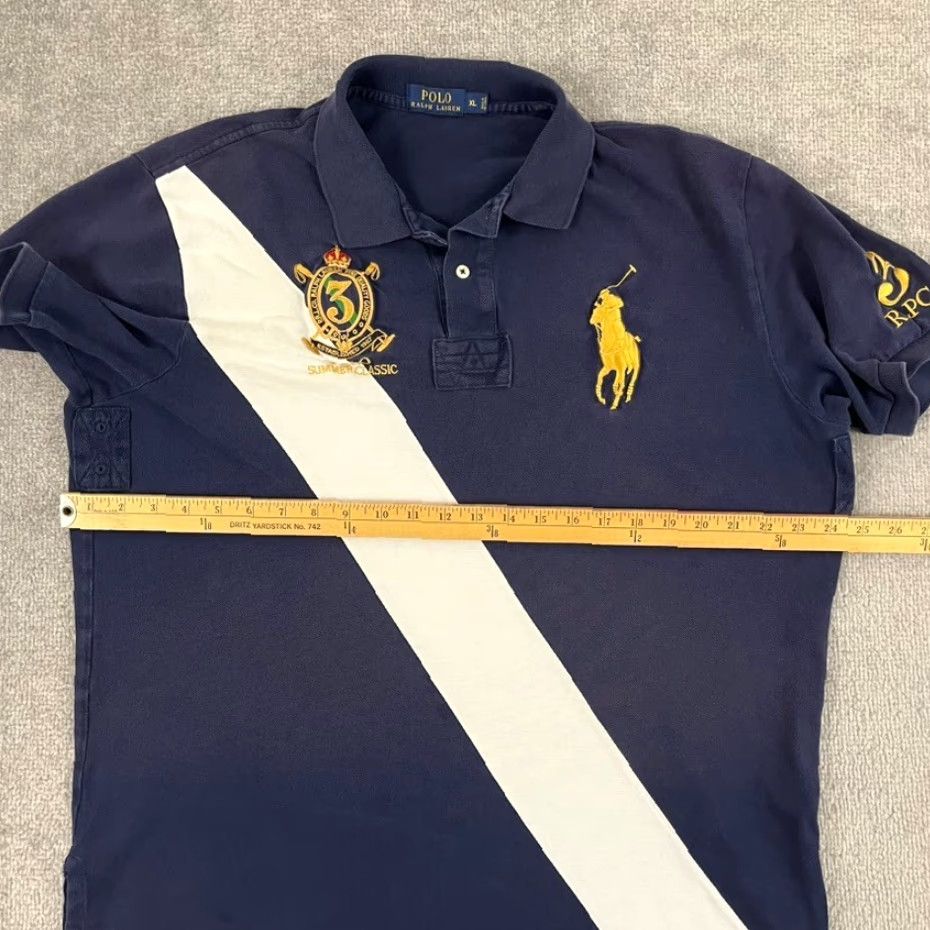Polo Ralph Lauren VINTAGE Polo Ralph Lauren Rugby Shirt Mens XL Short Sleeve Collared Classic Logo Striped Blue White Summer Size US XL / EU 56 / 4 - 5 Thumbnail