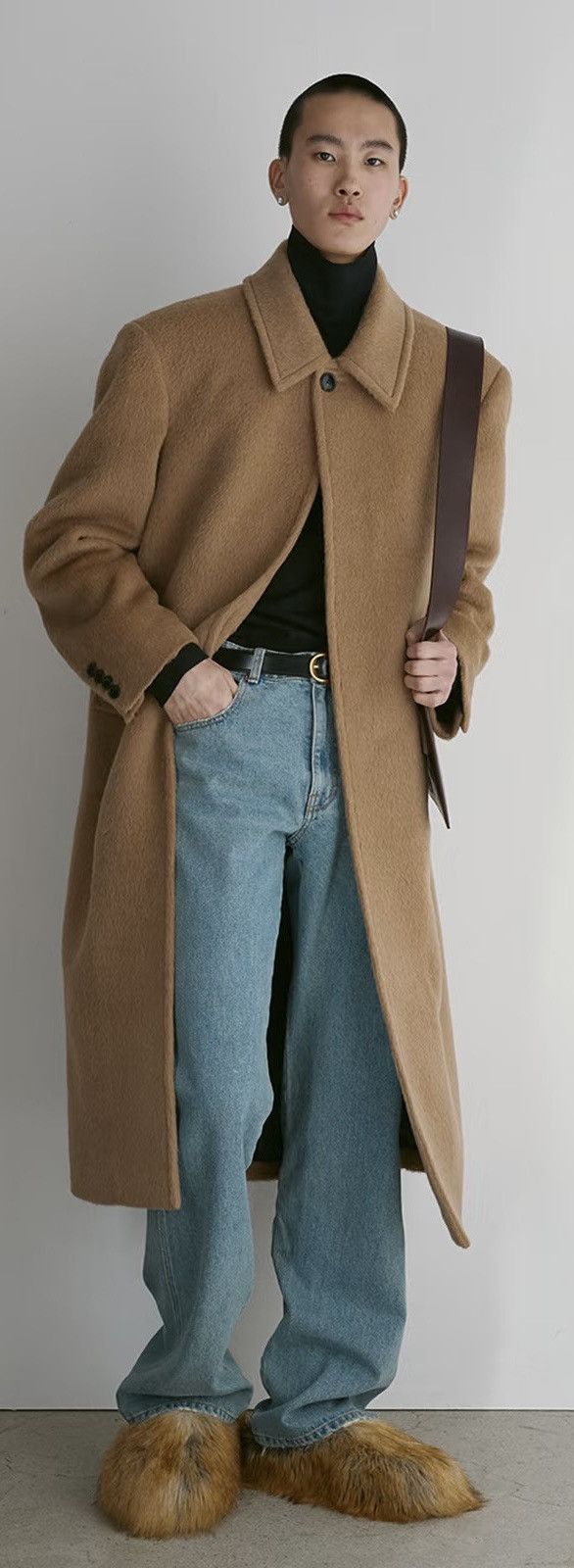 RECTO Recto Men’s Padded Shoulder Camel Wool Coat Size US S / EU 44-46 / 1 - 1 Thumbnail