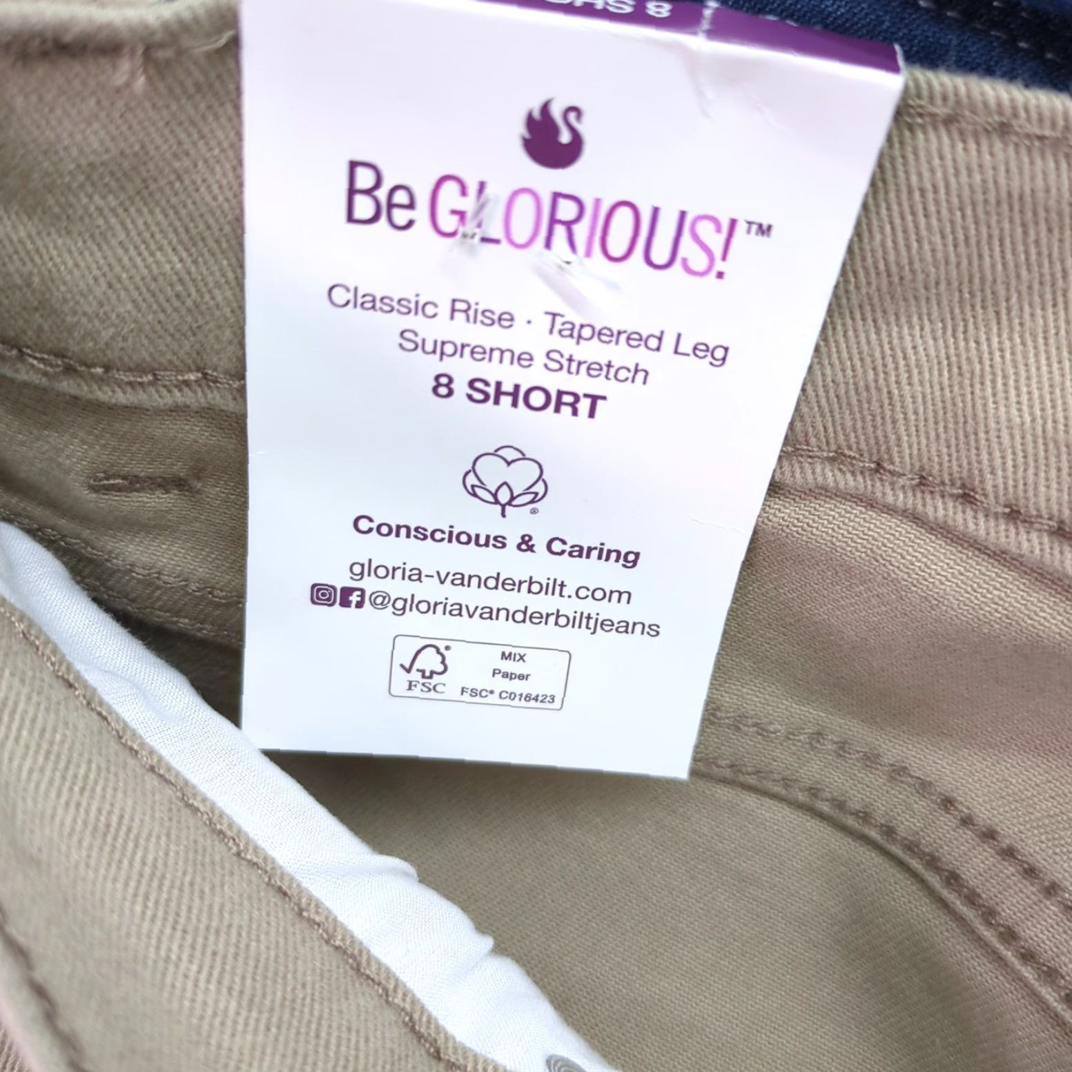Gloria Vanderbilt Gloria Vanderbilt Amanda Slimming Jeans Pants Beige Size 8s Womens Size 30" / US 8 / IT 44 - 6 Thumbnail