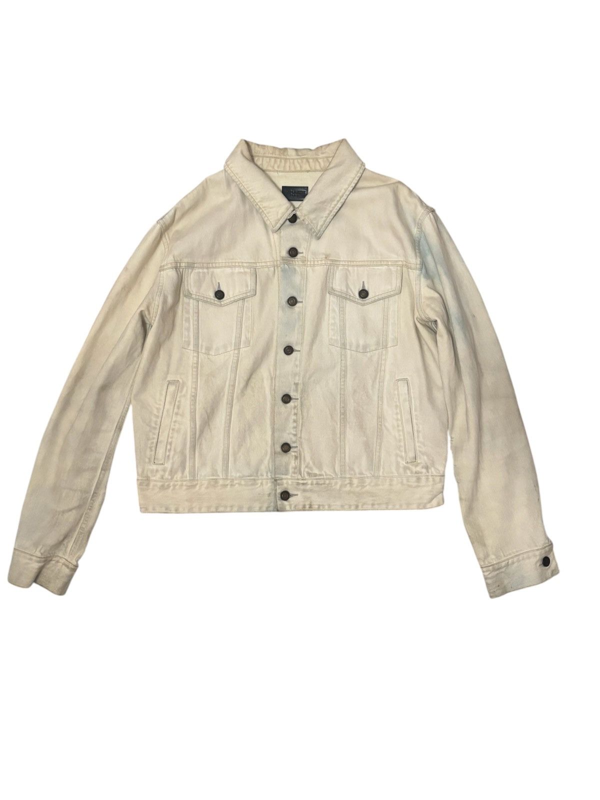 Saint Laurent Paris Saint Laurent White Denim Trucker Jacket Size XXL / US 16-18 / IT 52-54 - 1 Thumbnail