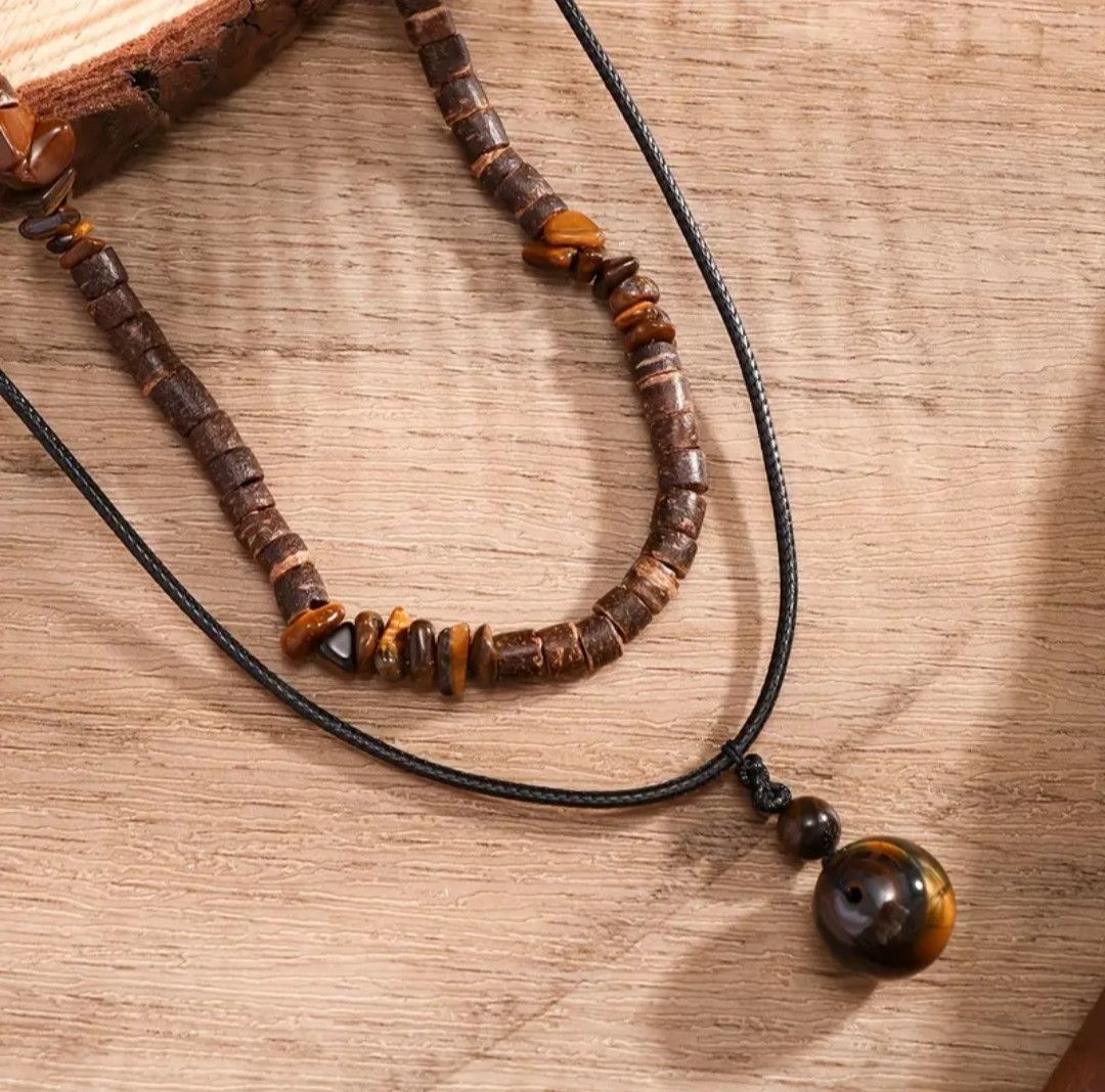 Japanese Brand Double Wood Pine Stone Necklace Size ONE SIZE - 4 Thumbnail