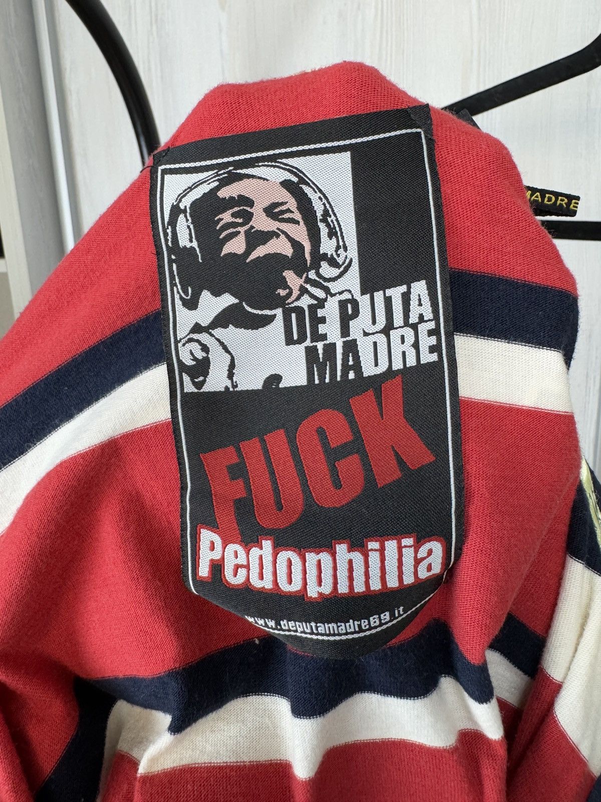 Designer De Puta Madre fuck pedophilia Italian blood rugby polo Size US L / EU 52-54 / 3 - 9 Thumbnail