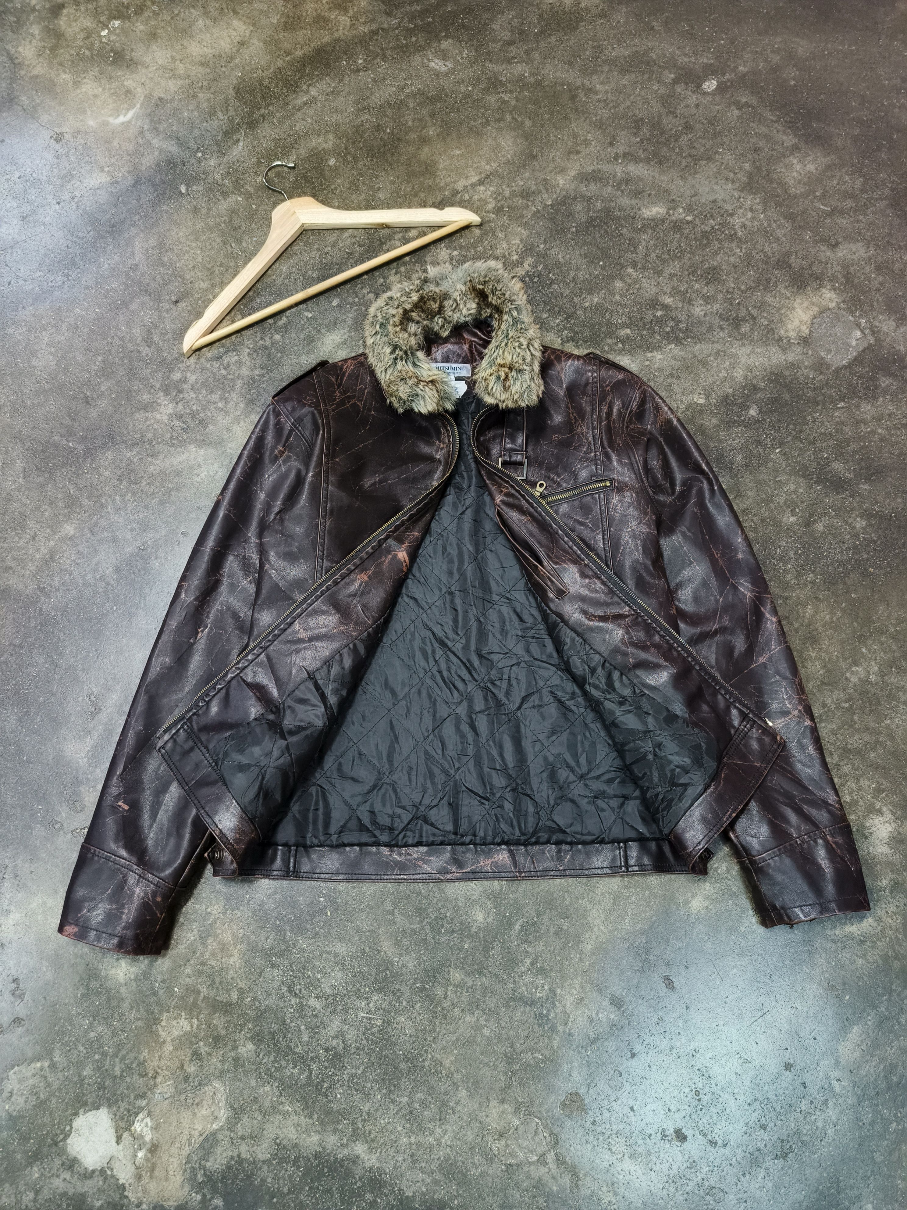 Japanese Brand RARE MITSUMINE X WOOLRICH LEATHER JACKET PUNK ROCK Size US L / EU 52-54 / 3 - 6 Thumbnail
