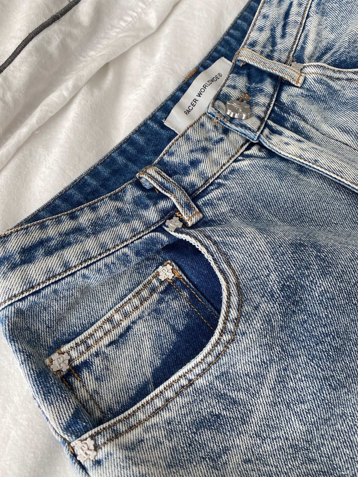 Racer Worldwide Racer Worldwide Washed Ice Patch Jeans Size US 28 / EU 44 - 4 Thumbnail