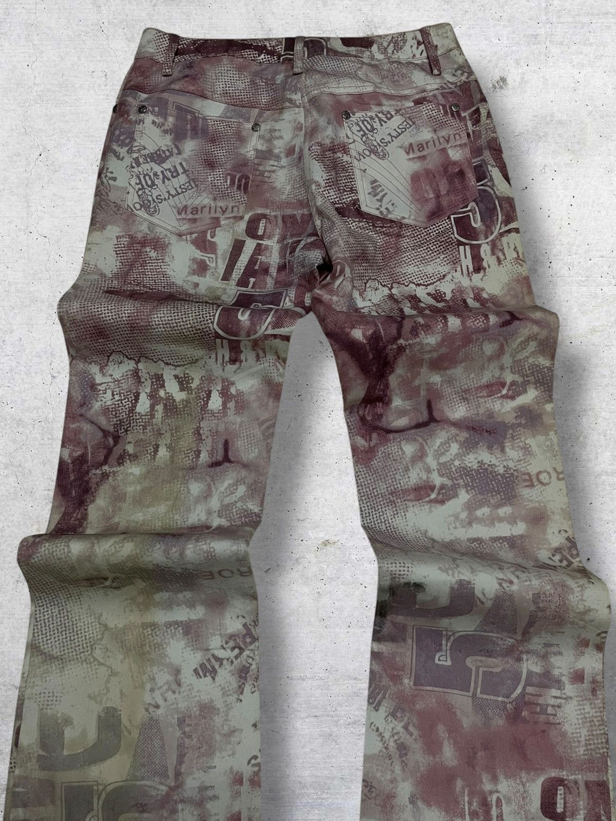 Japanese Brand VINTAGE GHOLE OG ITALY DESIGNER 90 MARILYN MONROE PRINT PANT Size US 26 / EU 42 - 11 Thumbnail